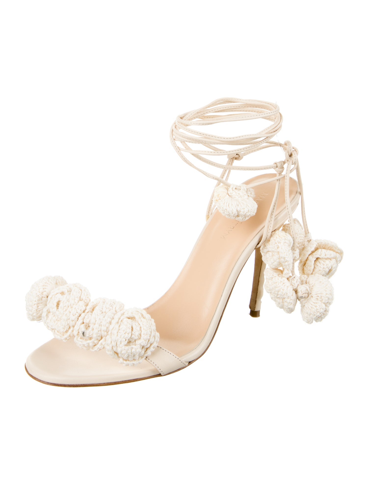 Magda Butrym Leather Crochet Trim Sandals