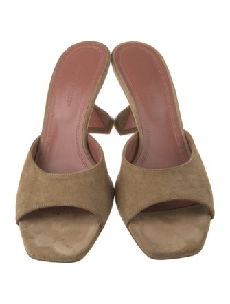 Amina Muaddi Lupita Suede Slides