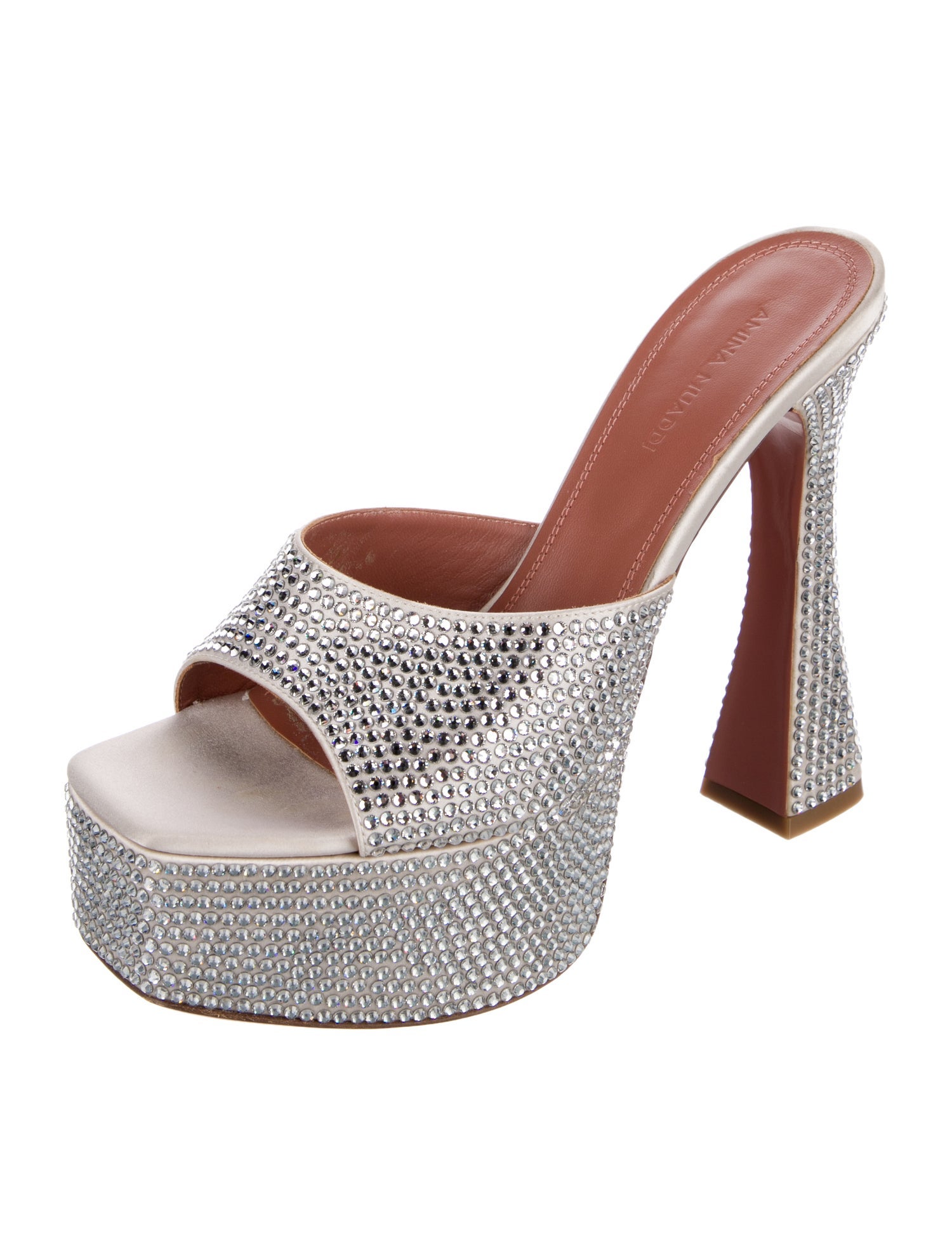 Amina Muaddi Crystal Crystal Embellishments Slides