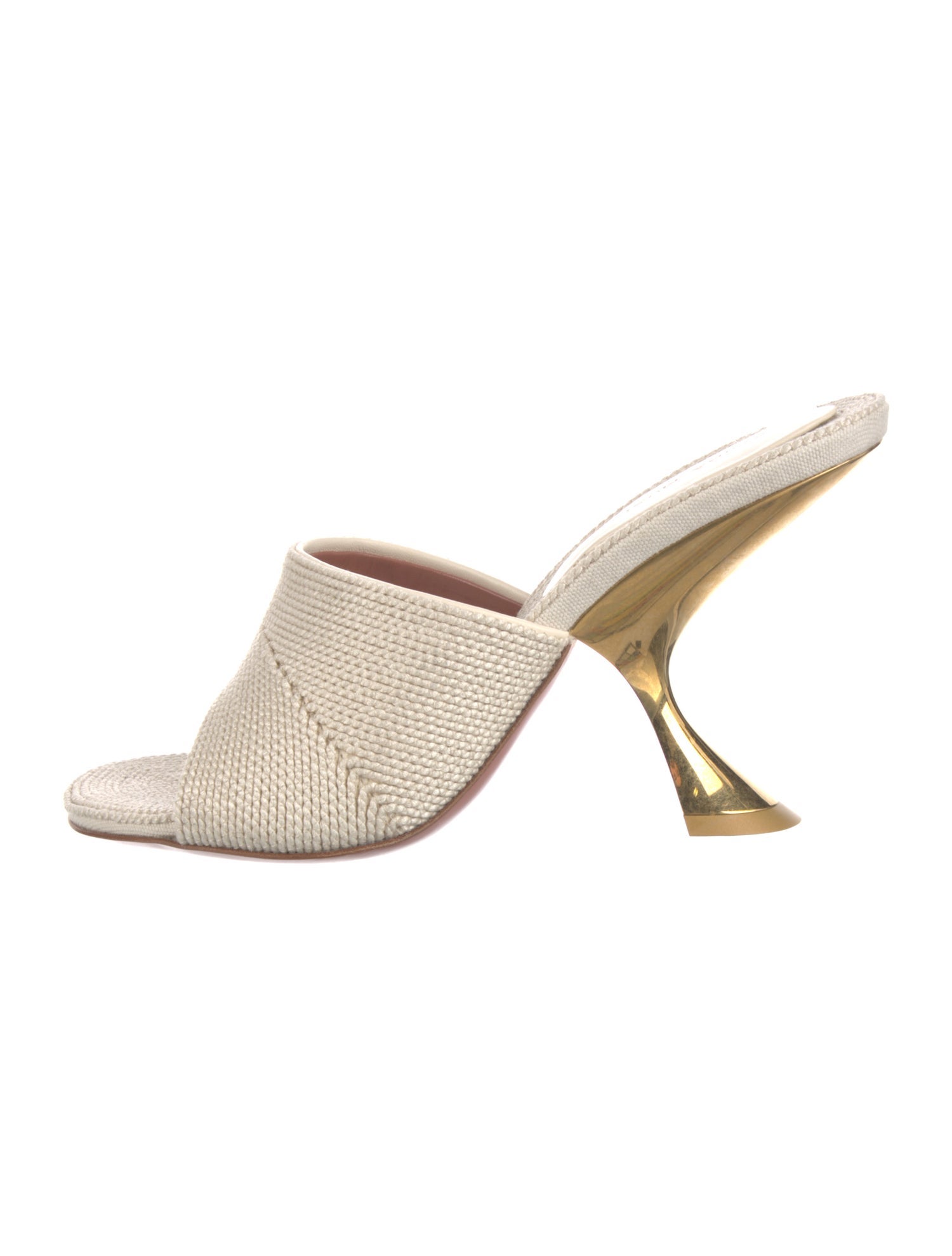 Amina Muaddi Raffia Patterned Slides