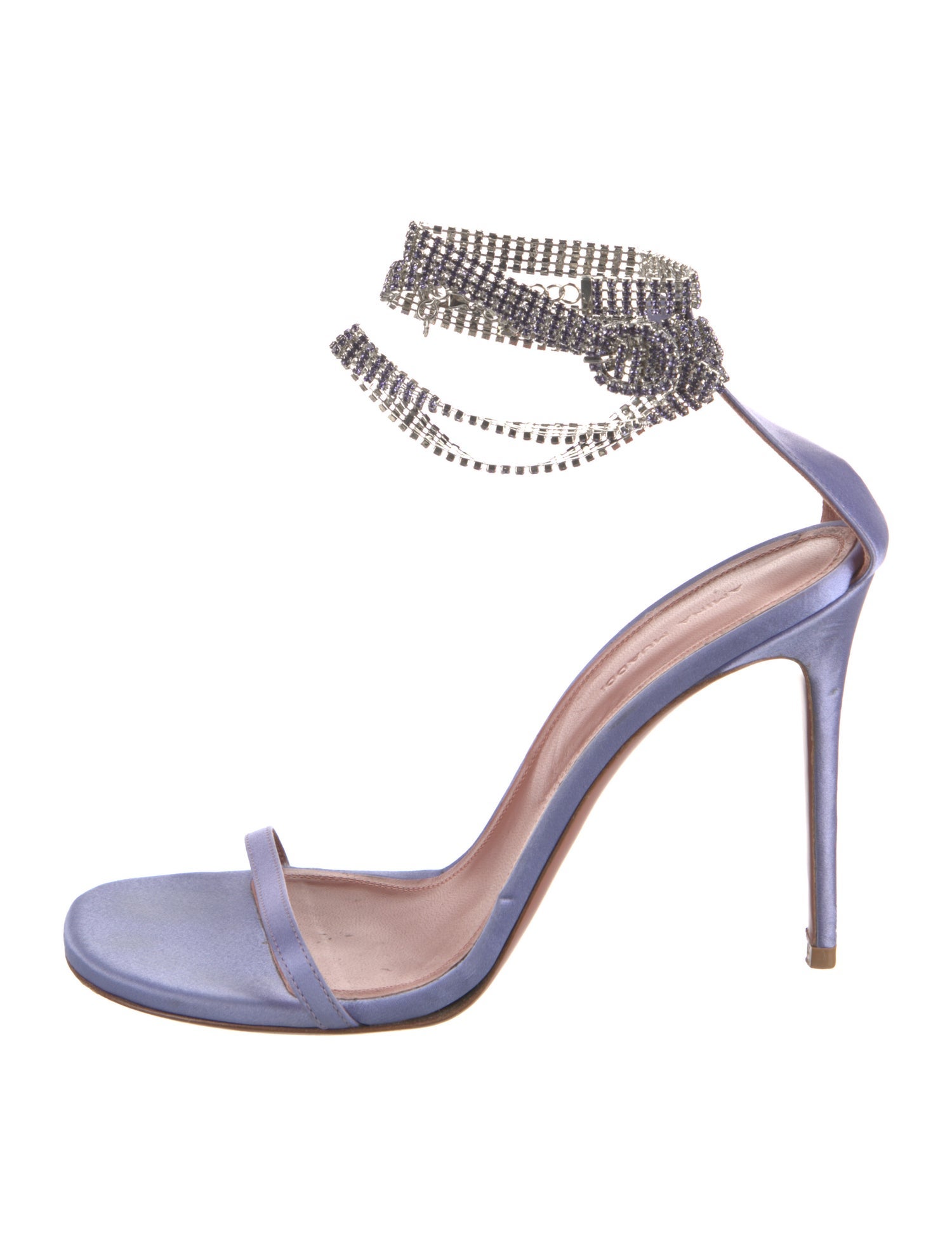 Amina Muaddi Giorgia Satin Sandals