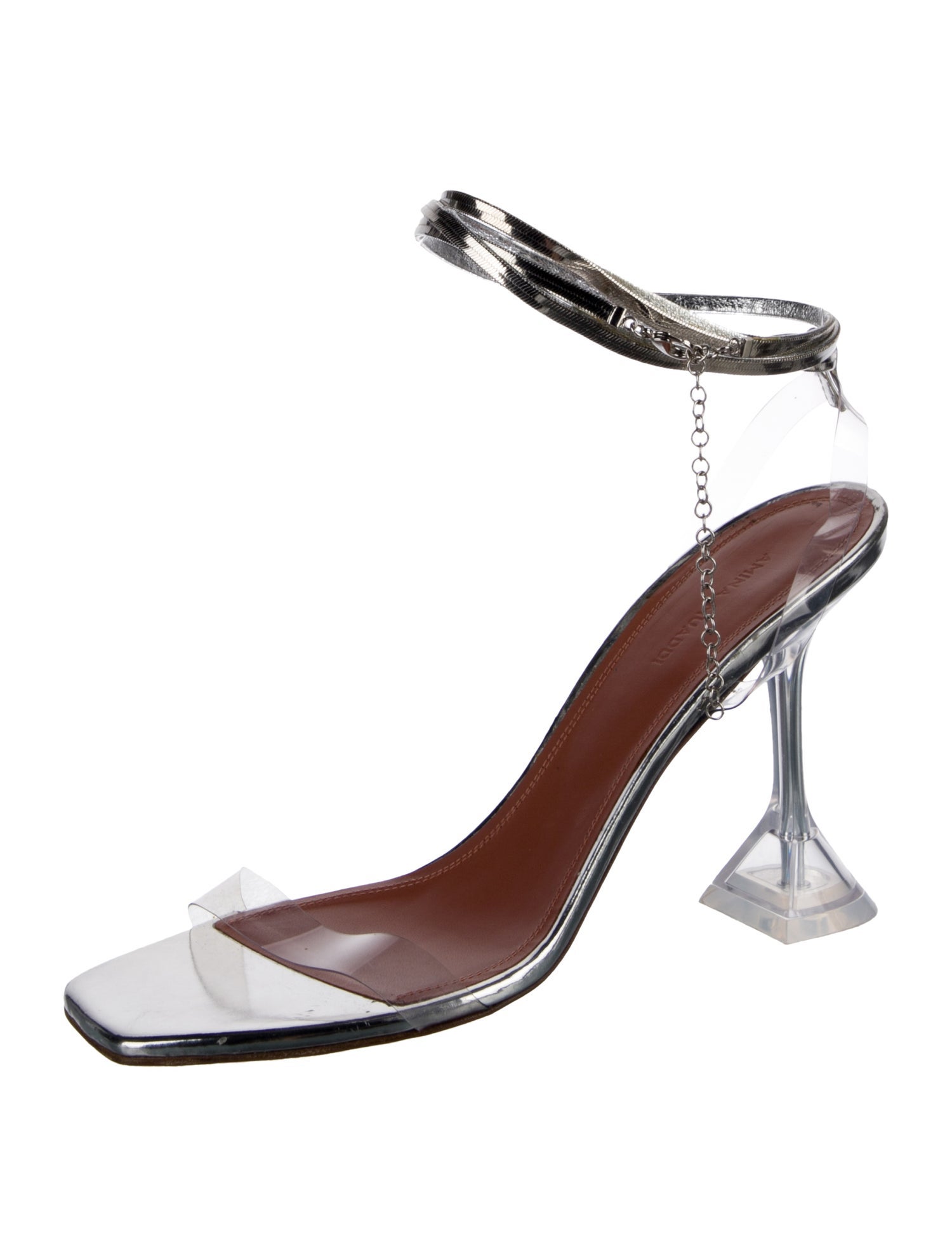 Amina Muaddi PVC Chain-Link Accents Sandals