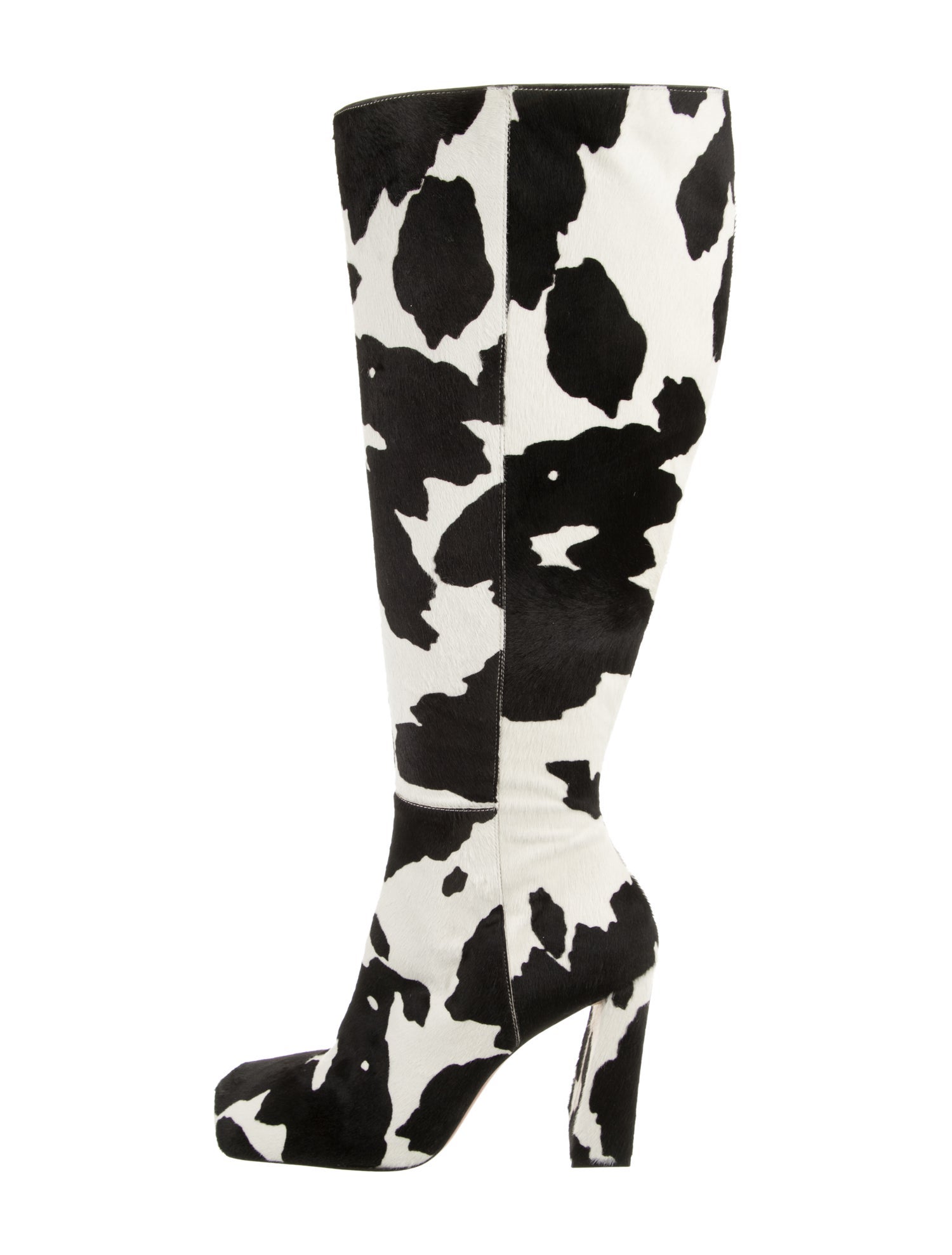 Amina Muaddi Marine Calf Hair Lace-Up Boots