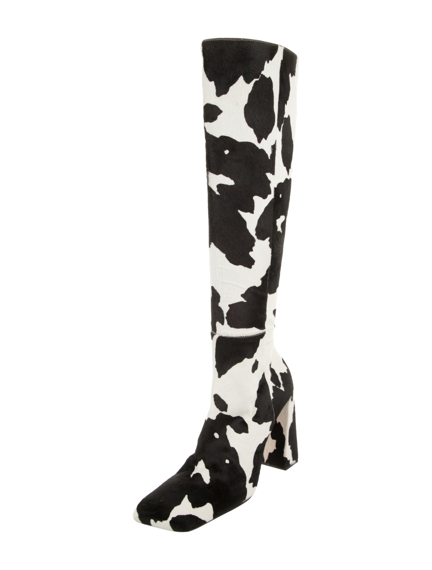 Amina Muaddi Marine Calf Hair Lace-Up Boots