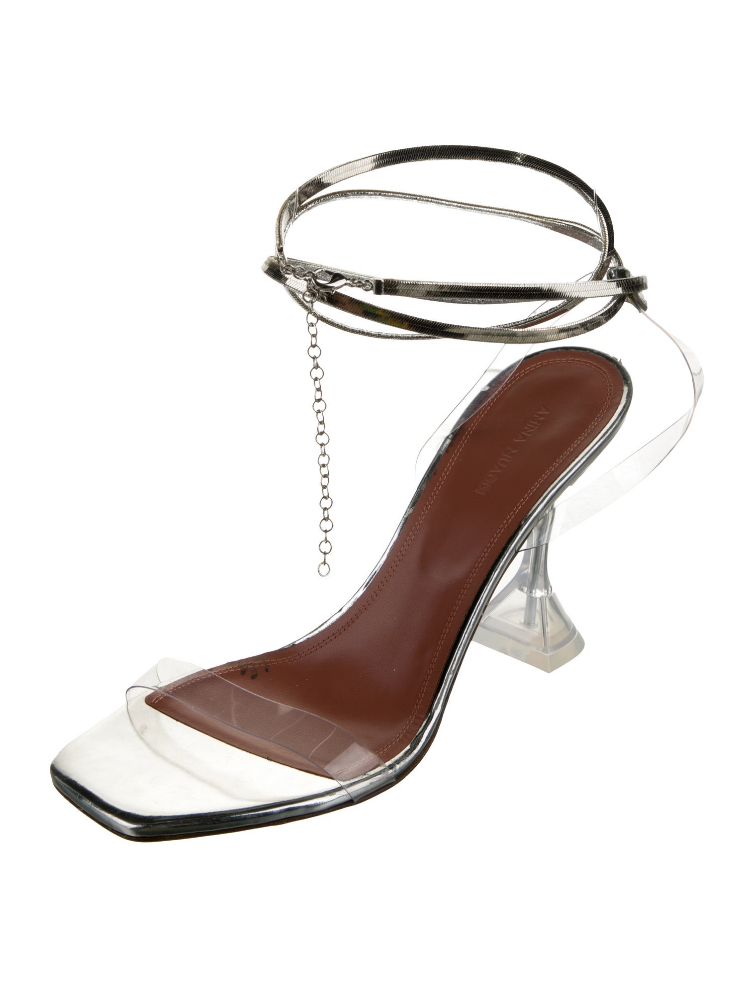 Amina Muaddi Henson Glass PVC Sandals