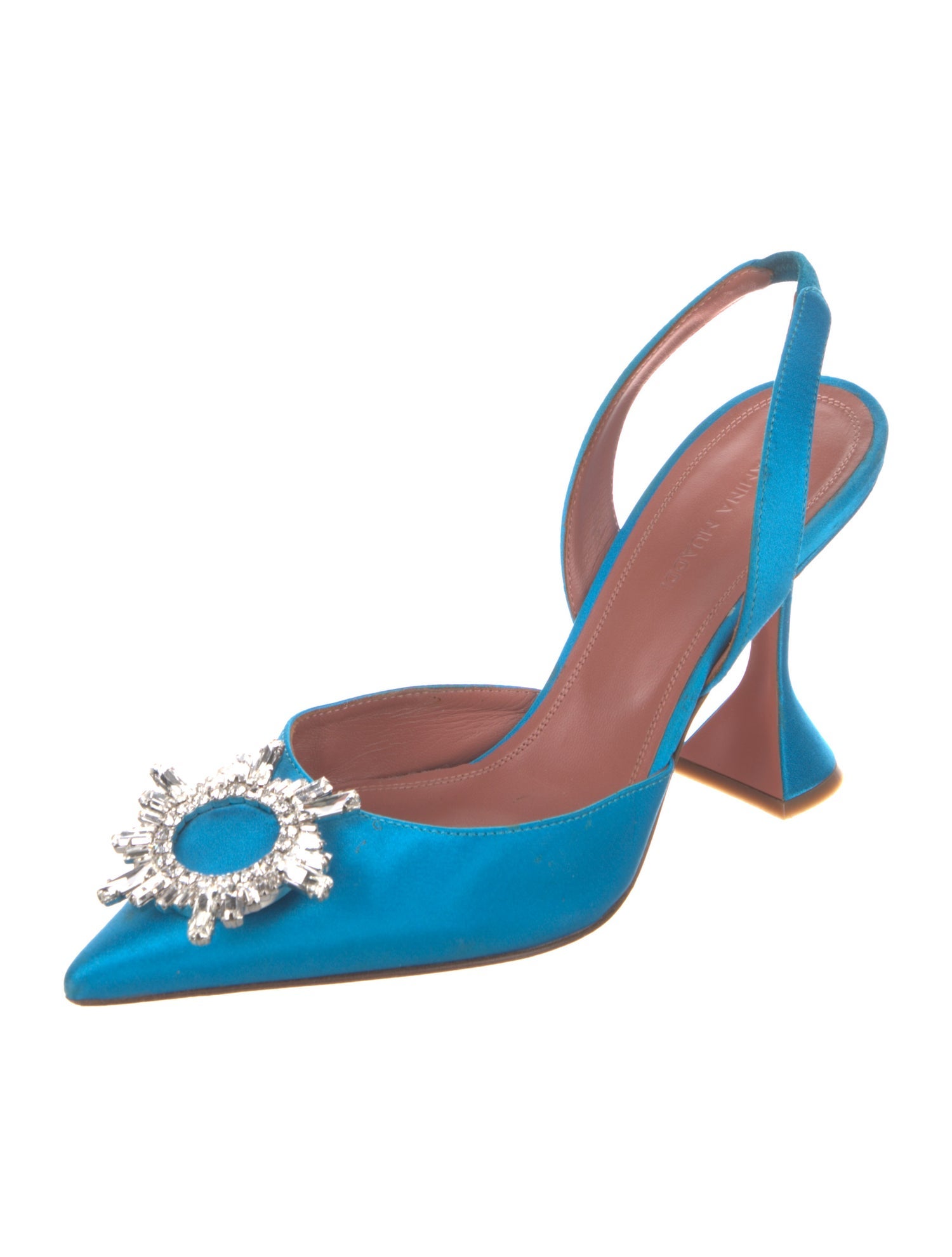 Amina Muaddi Begum Satin Slingback Pumps
