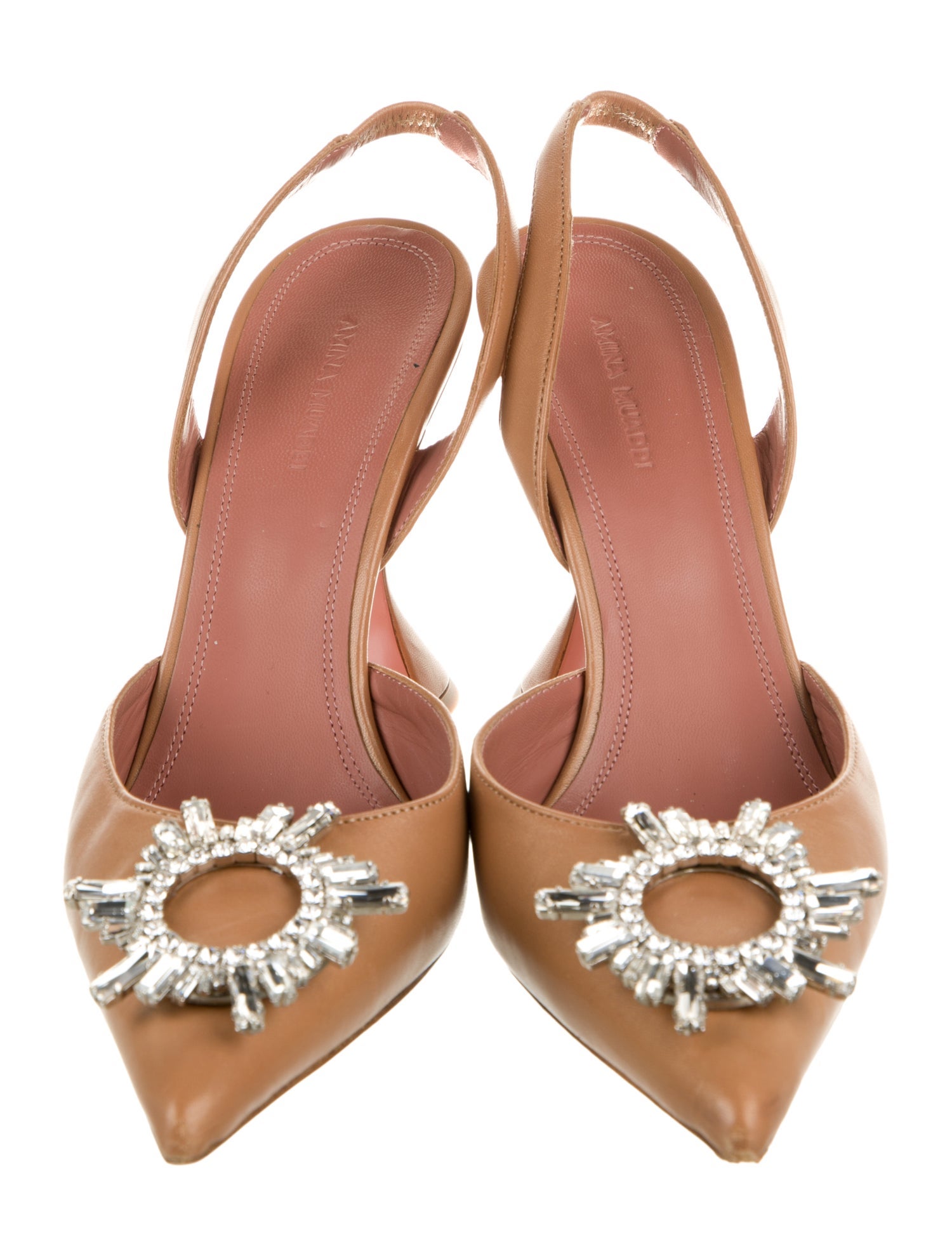 Amina Muaddi Begum Leather Slingback Pumps
