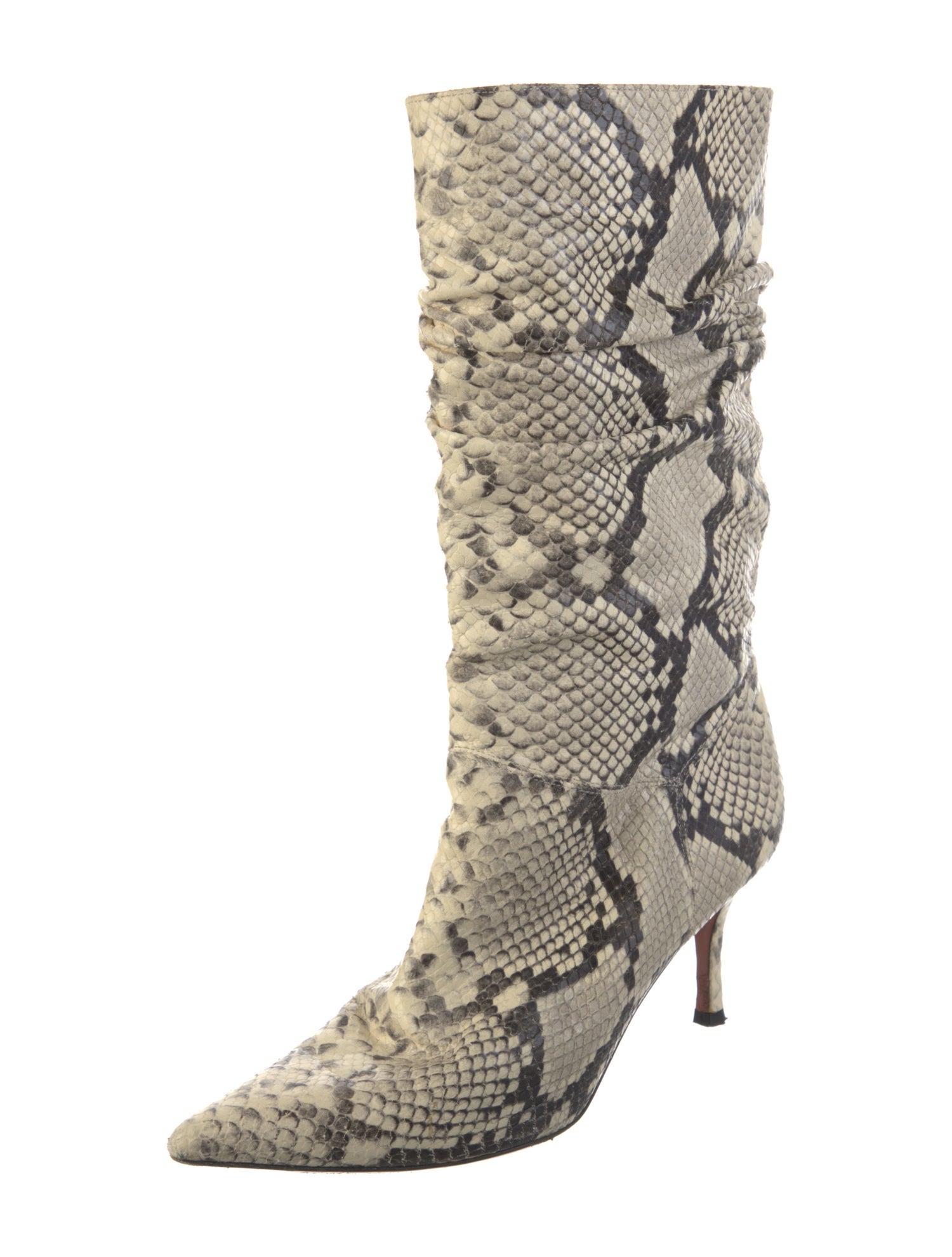 Amina Muaddi Ida 70 Leather Boots