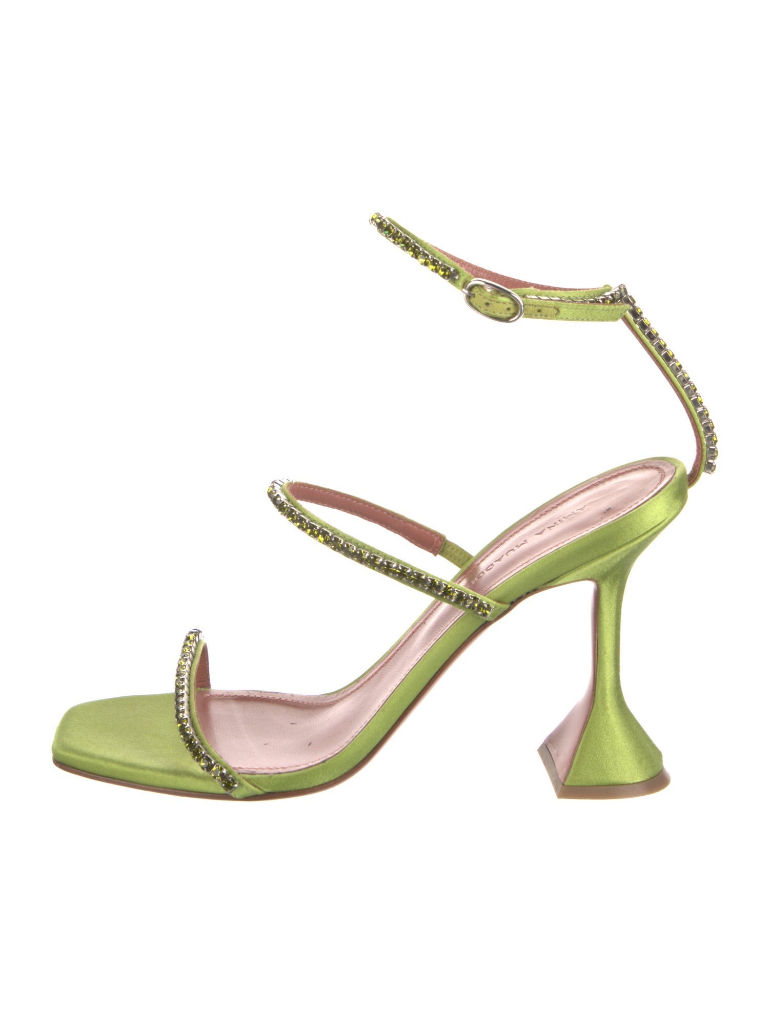Amina Muaddi Gilda Satin Sandals