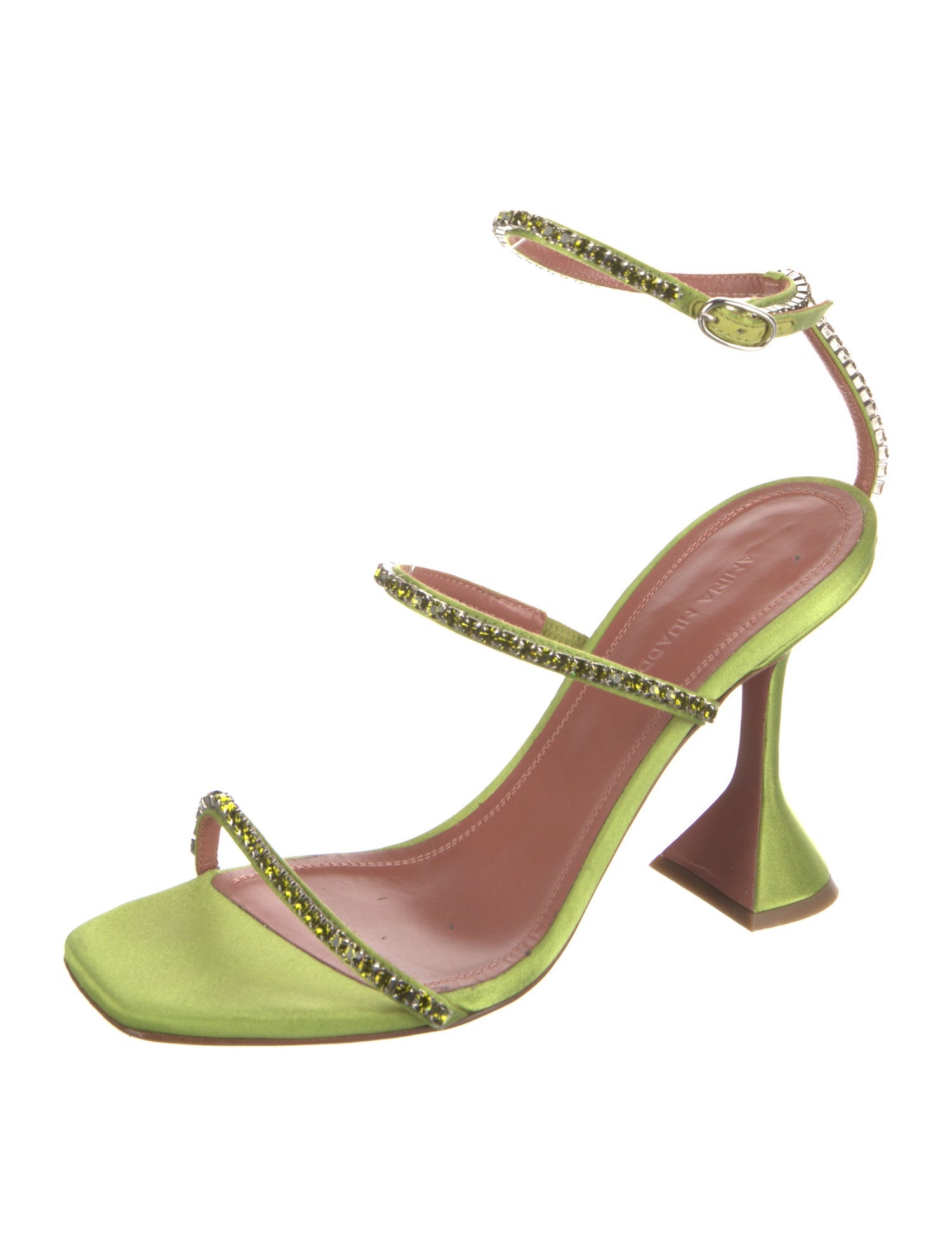 Amina Muaddi Gilda Satin Sandals