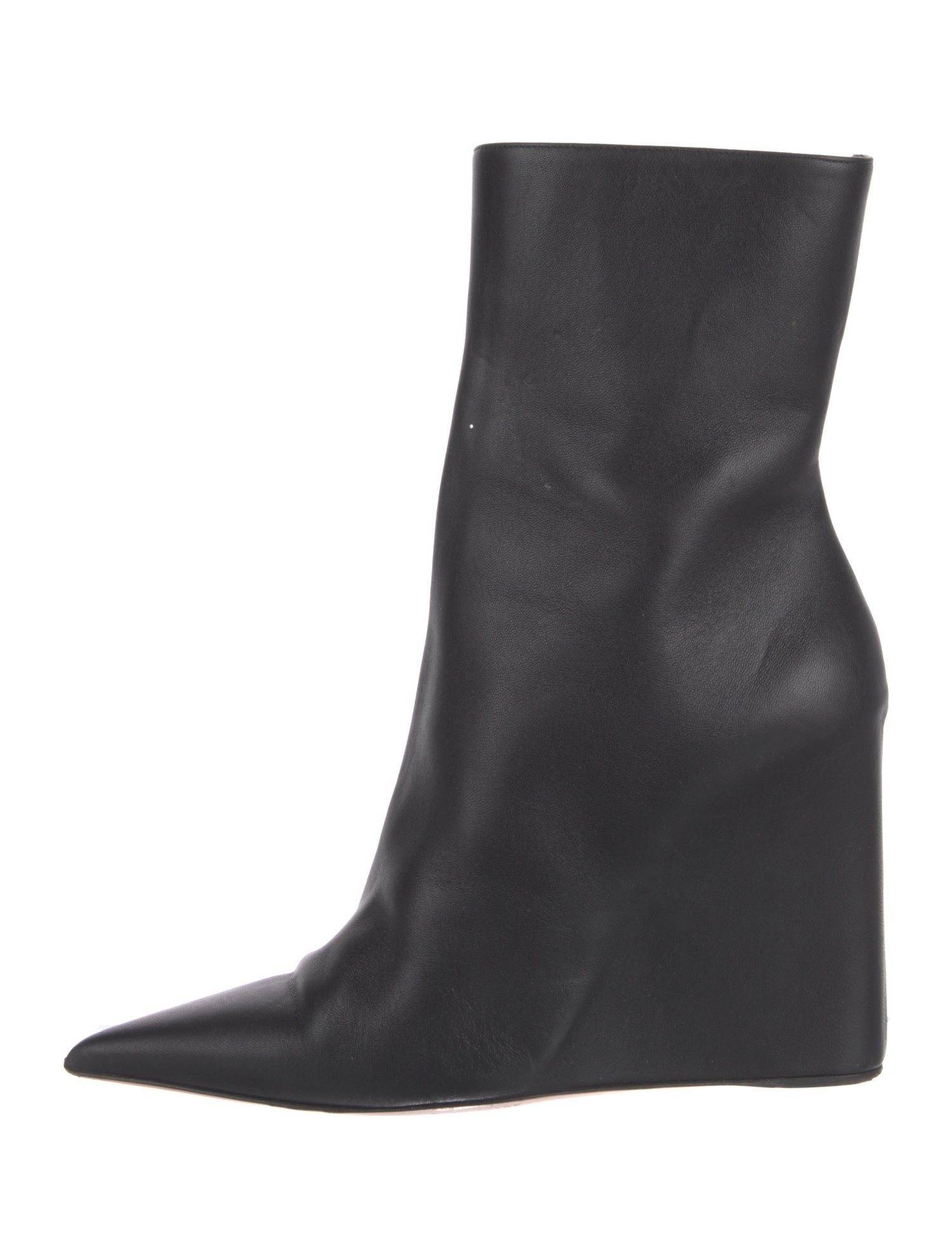 Amina Muaddi Leather Sock Boots