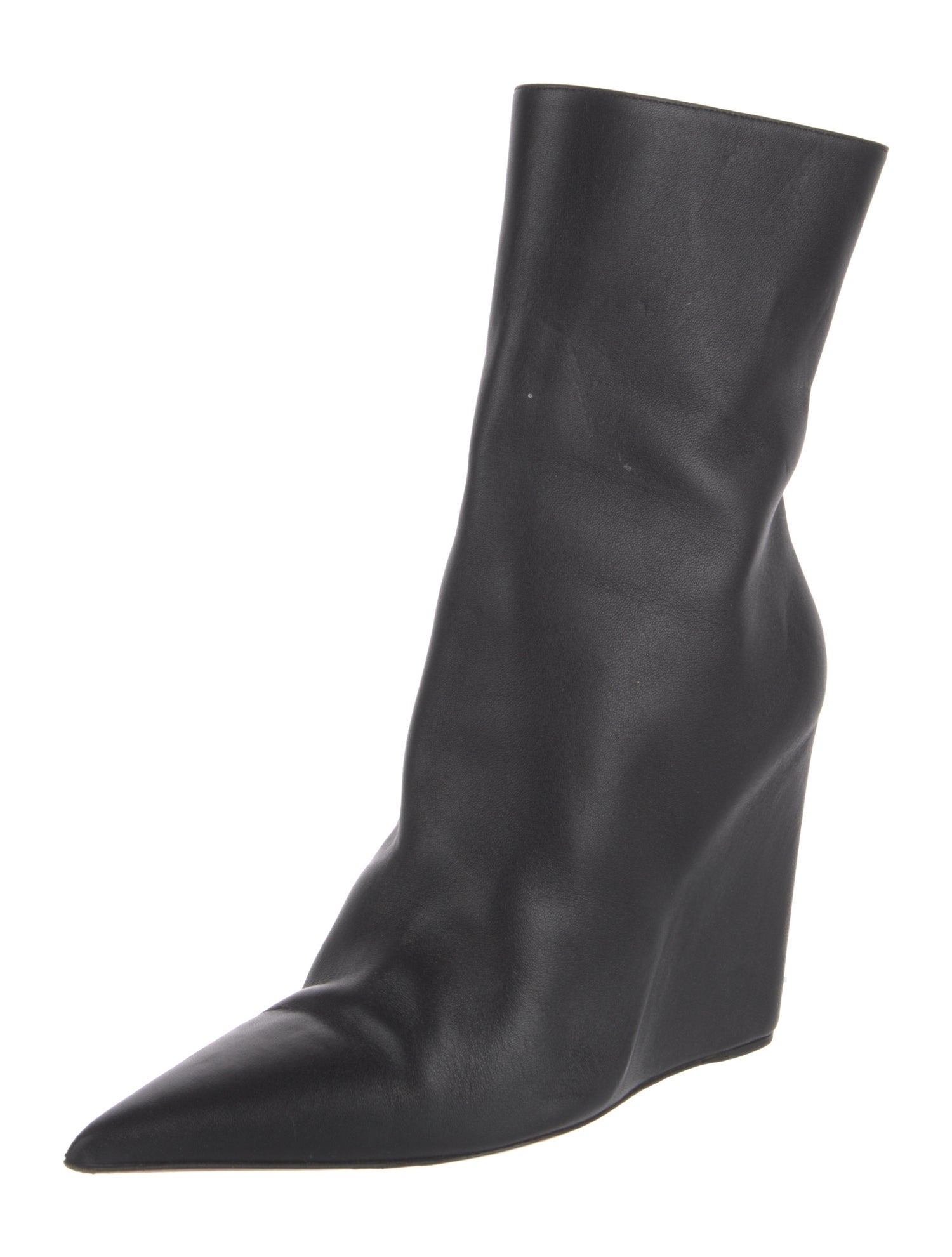 Amina Muaddi Leather Sock Boots