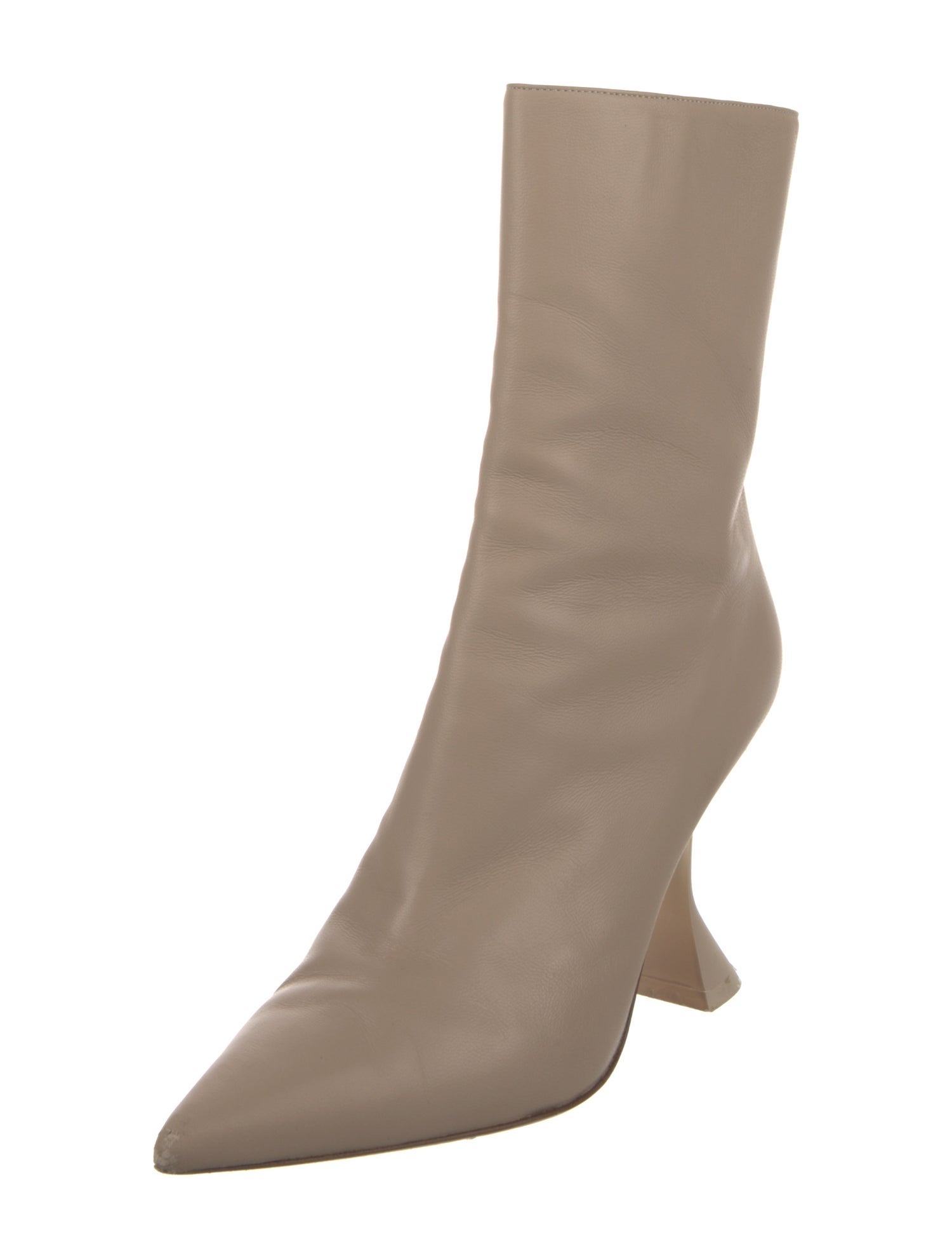 Amina Muaddi Giorgia Leather Sock Boots