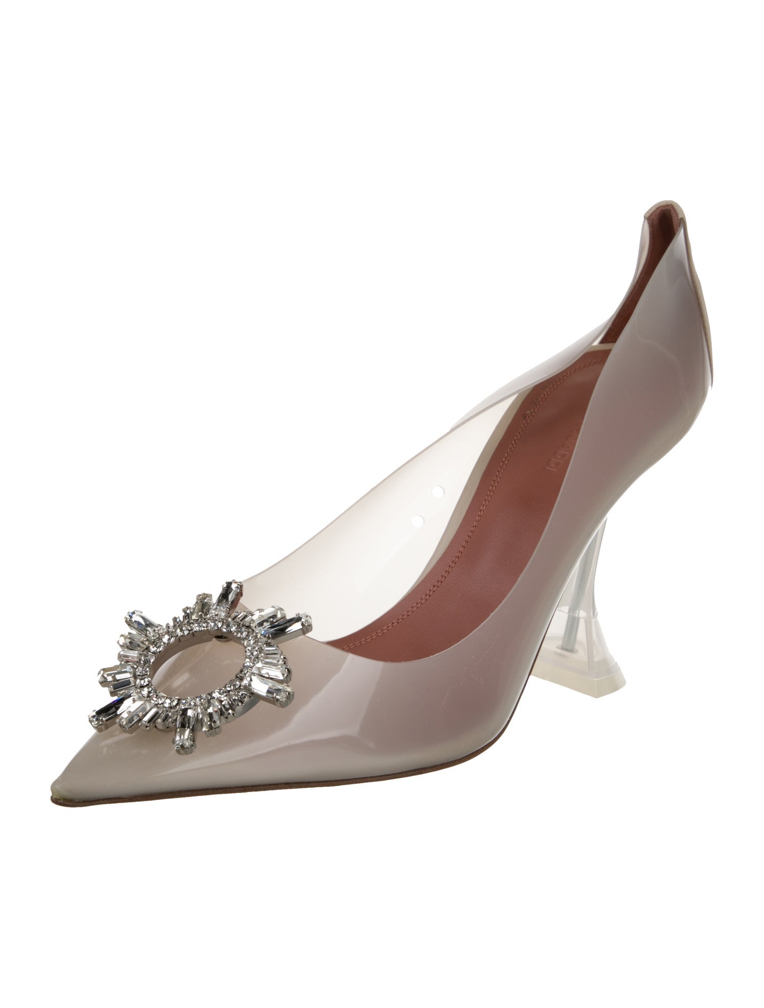 Amina Muaddi PVC Crystal Embellishments Pumps