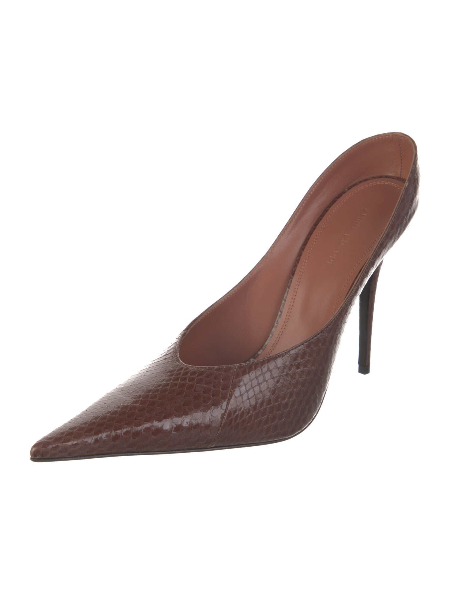 Amina Muaddi Anok Snakeskin Mules