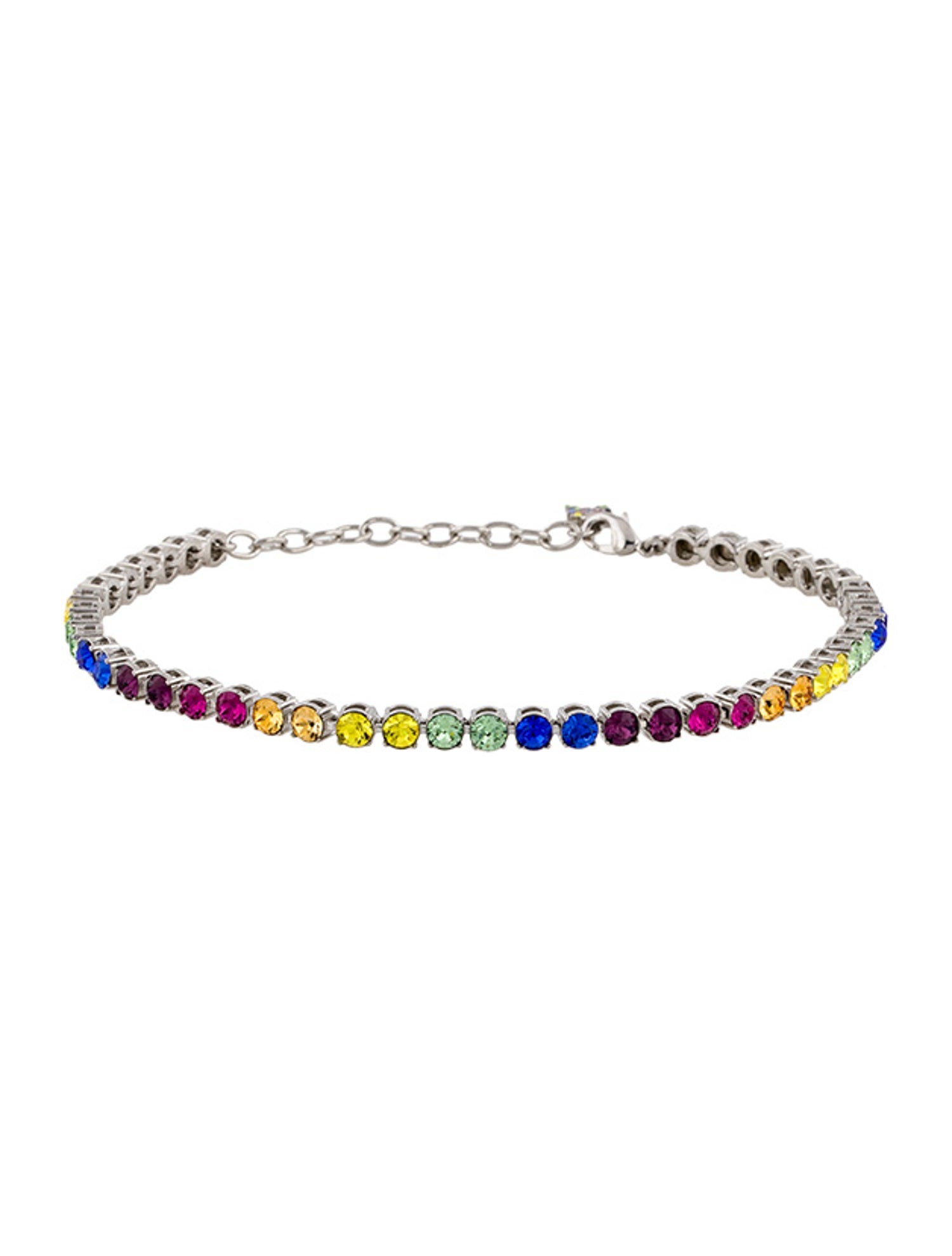 Amina Muaddi Crystal Tennis Anklet