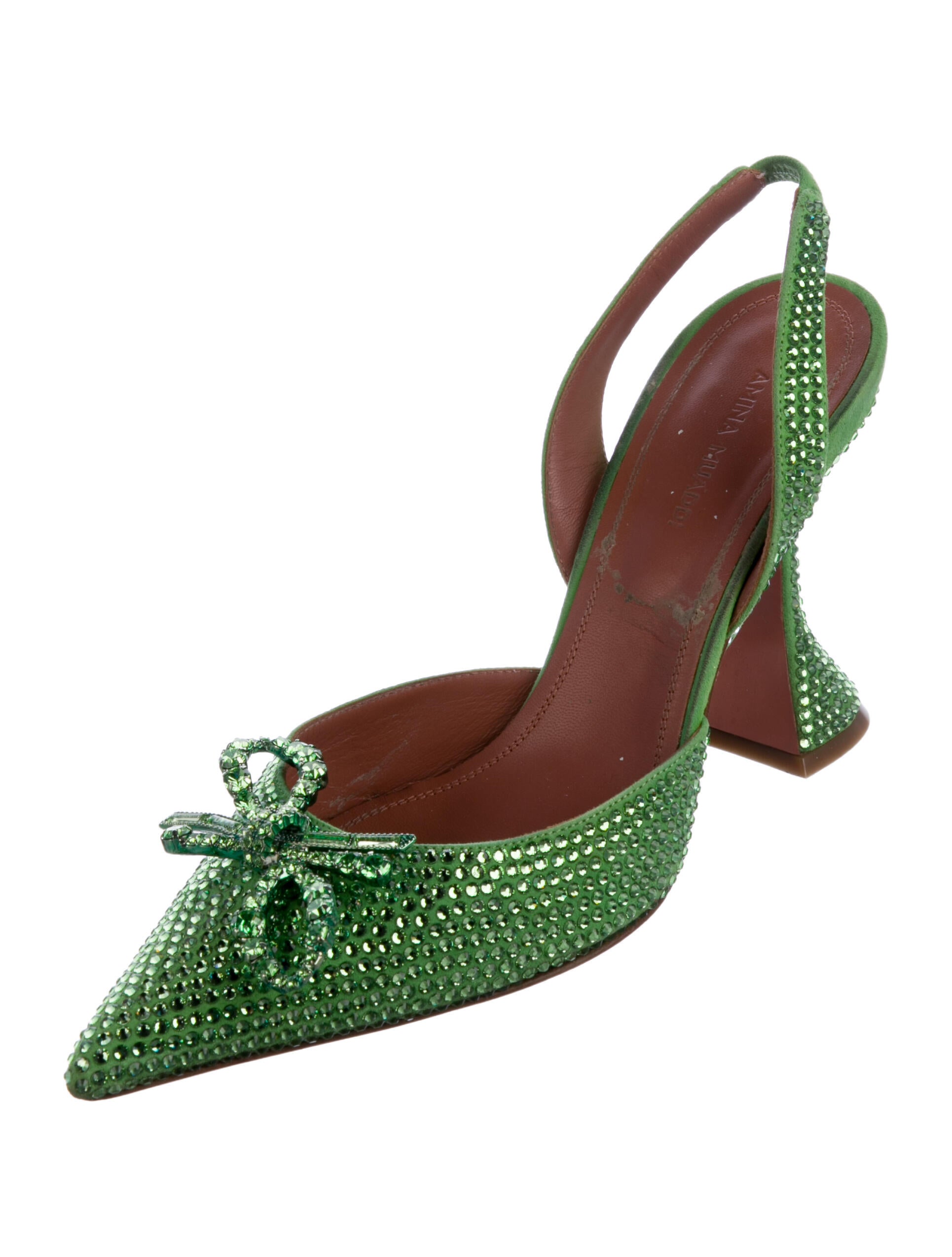 Amina Muaddi Rosie Crystal Slingback Pumps