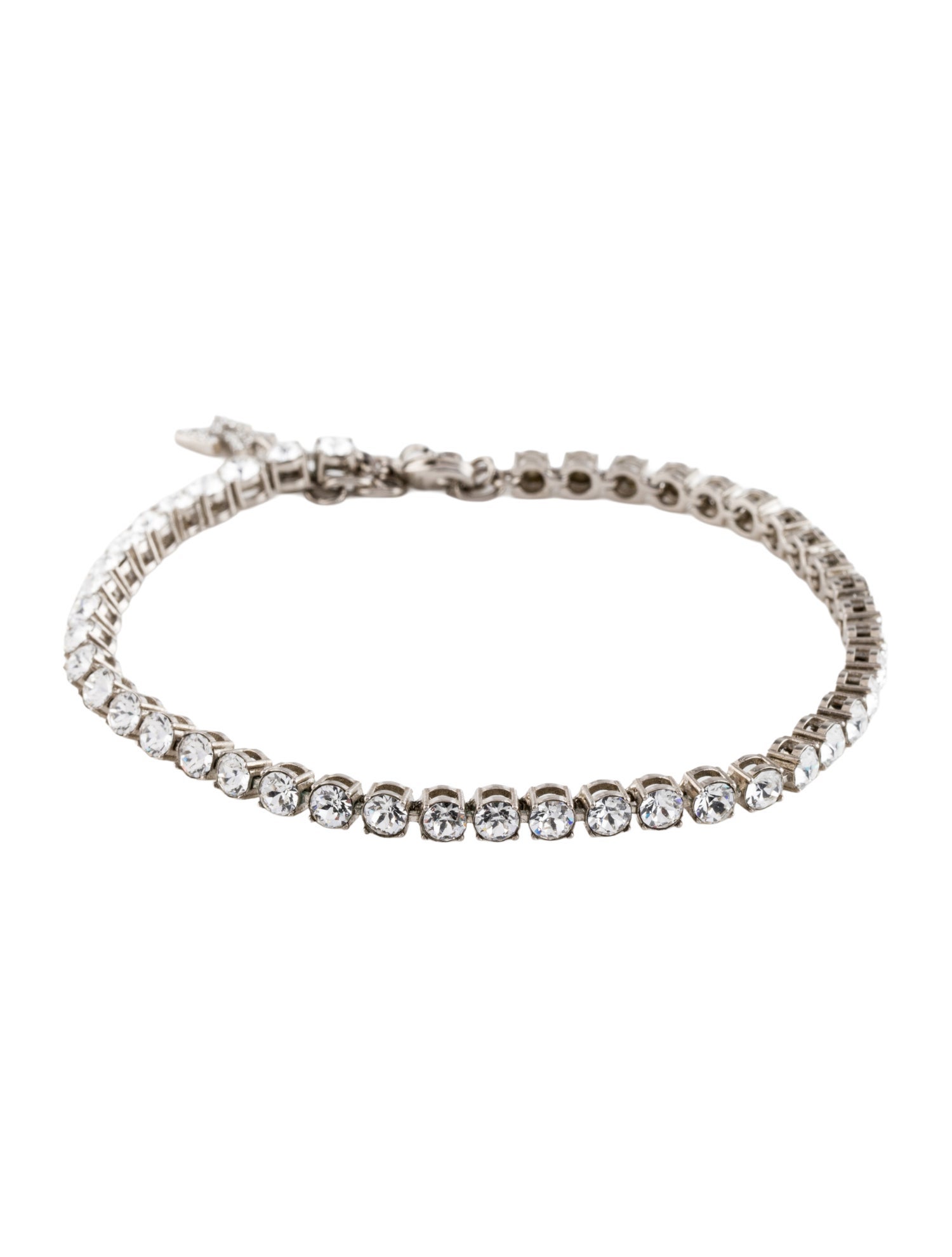 Amina Muaddi Crystal Tennis Anklet