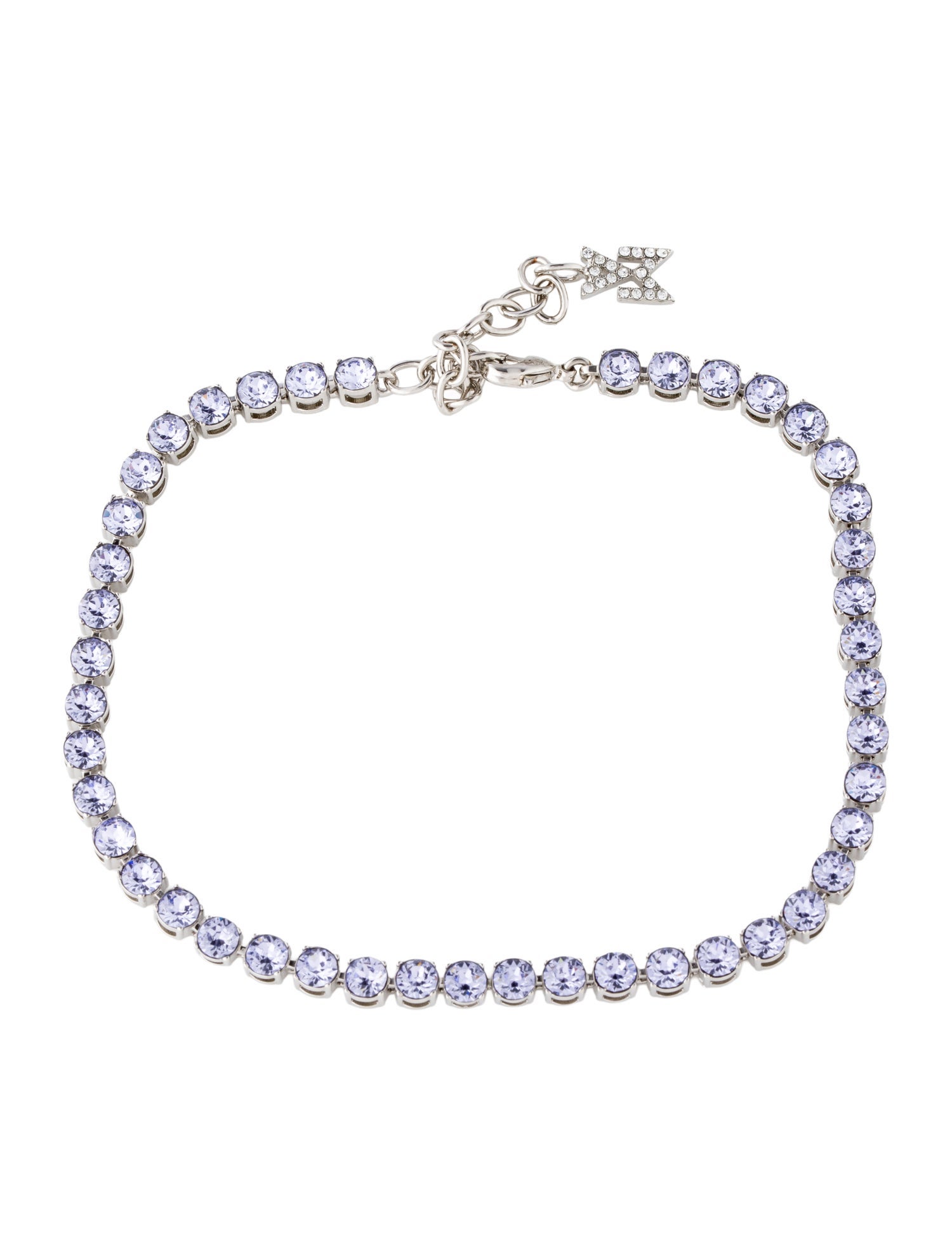 Amina Muaddi Crystal Tennis Anklet