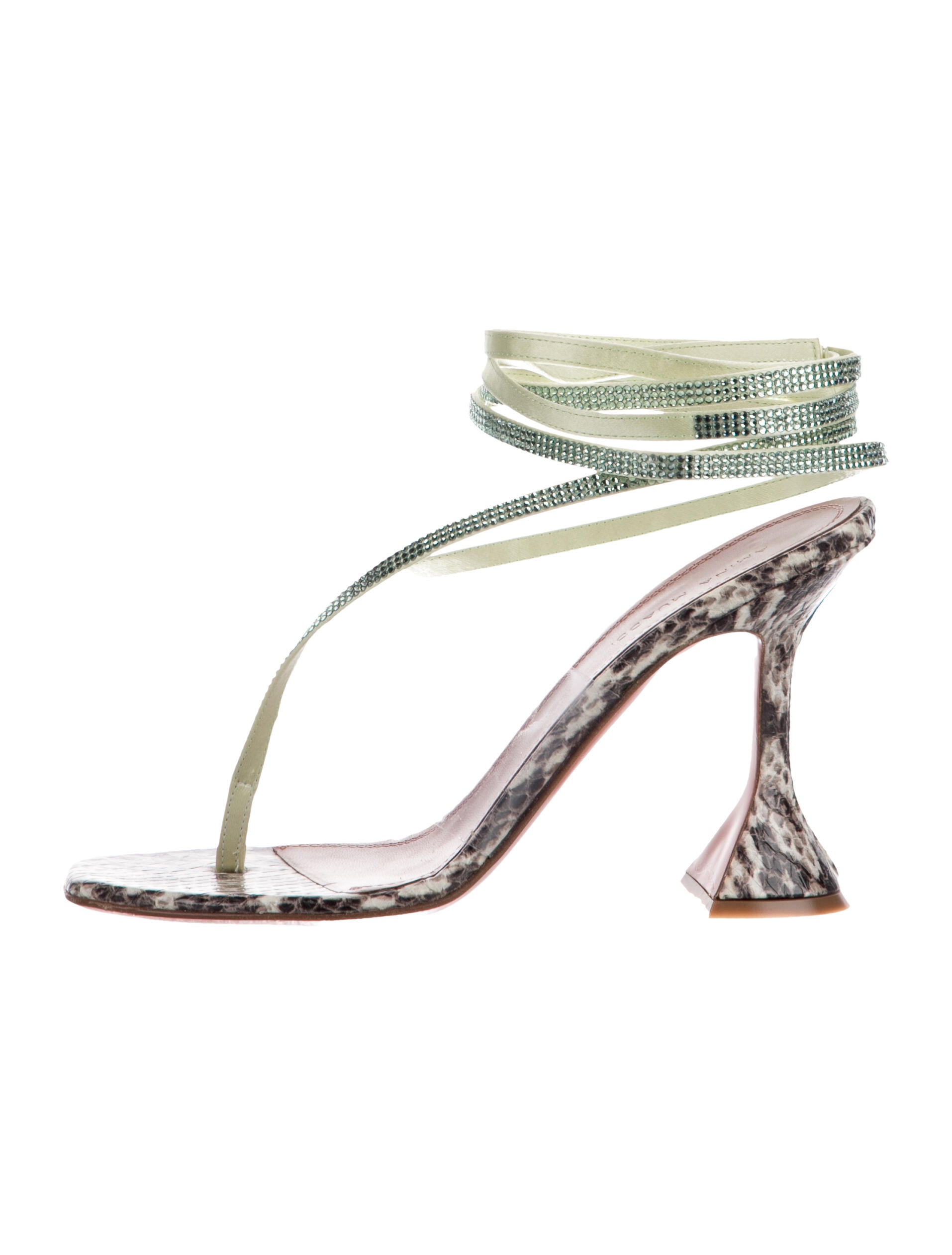 Amina Muaddi Zula PVC T-Strap Sandals