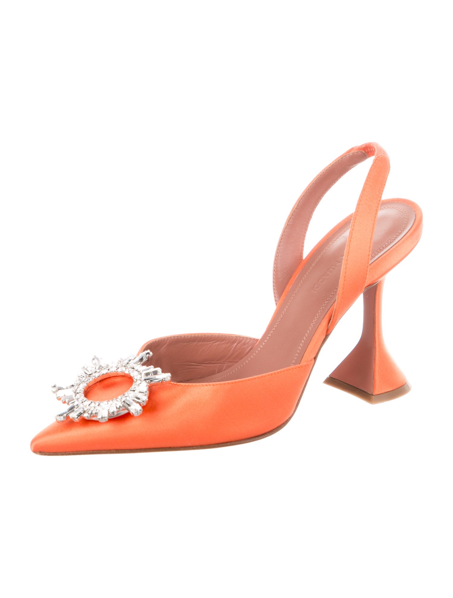 Amina Muaddi Begum Satin Slingback Pumps