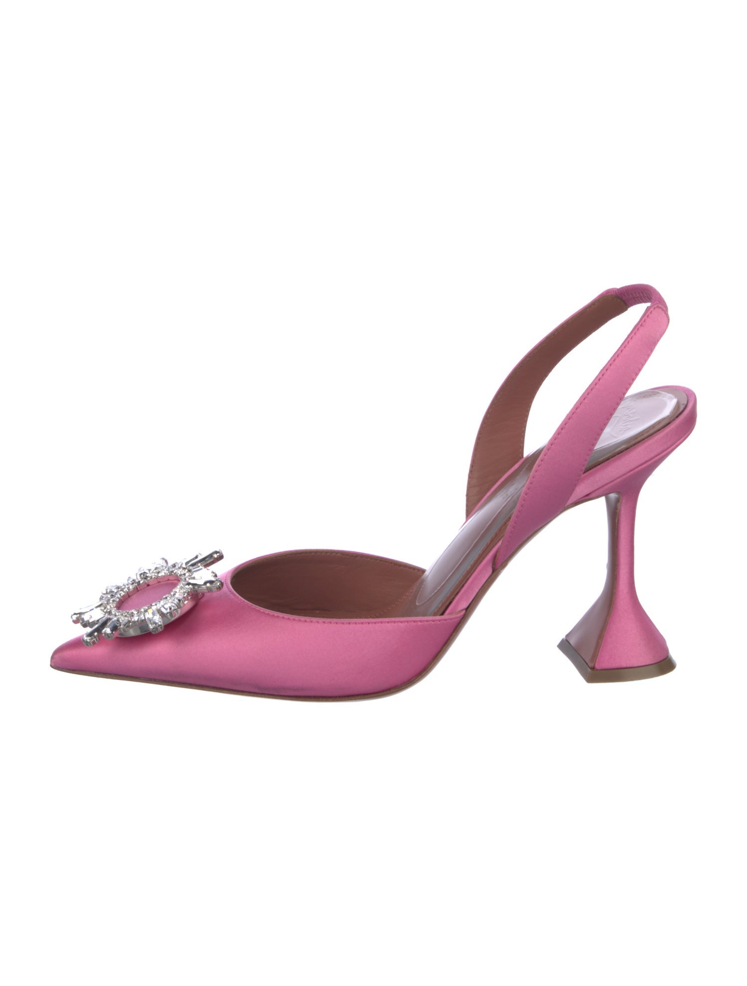 Amina Muaddi Begum Sling Satin Slingback Pumps
