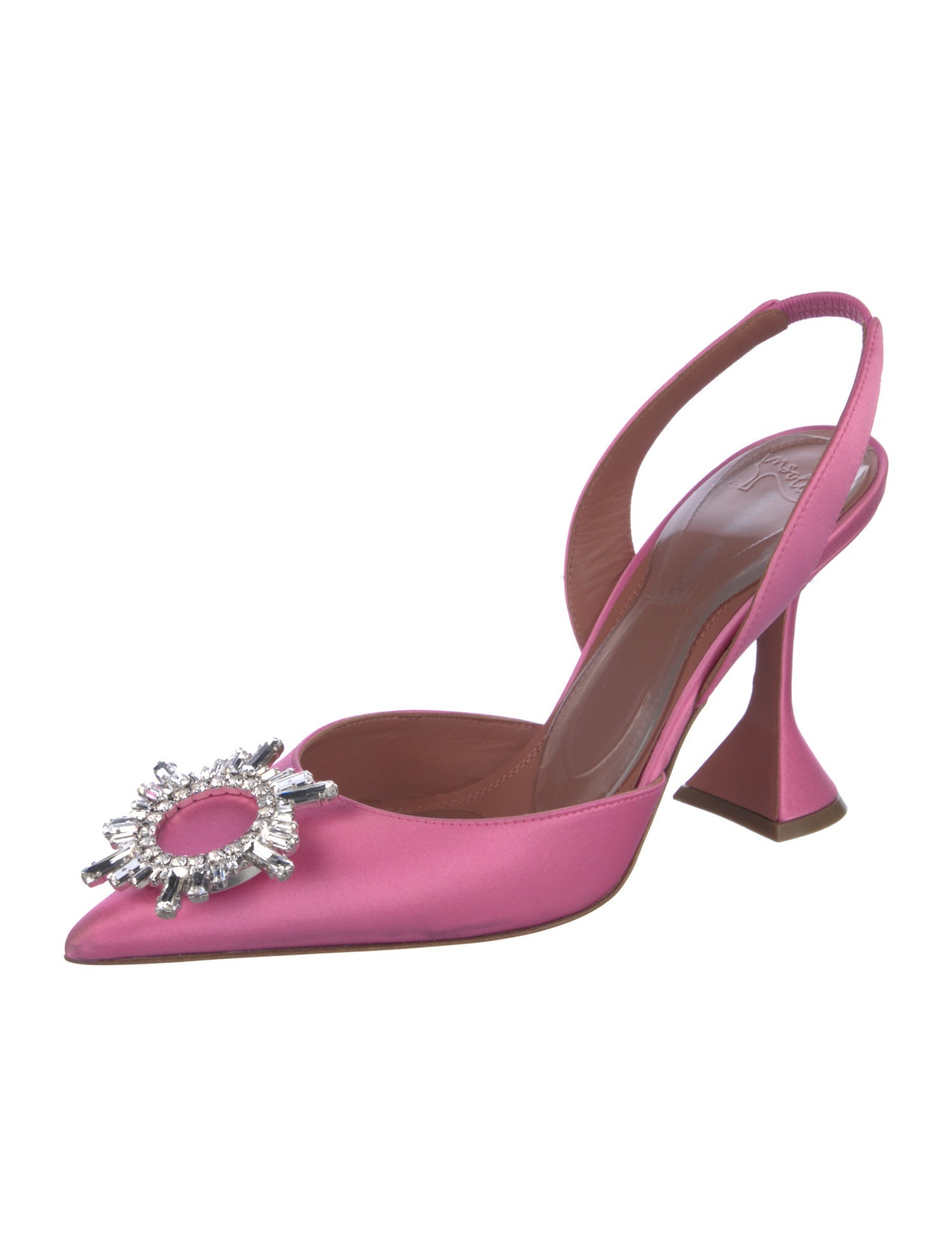 Amina Muaddi Begum Sling Satin Slingback Pumps