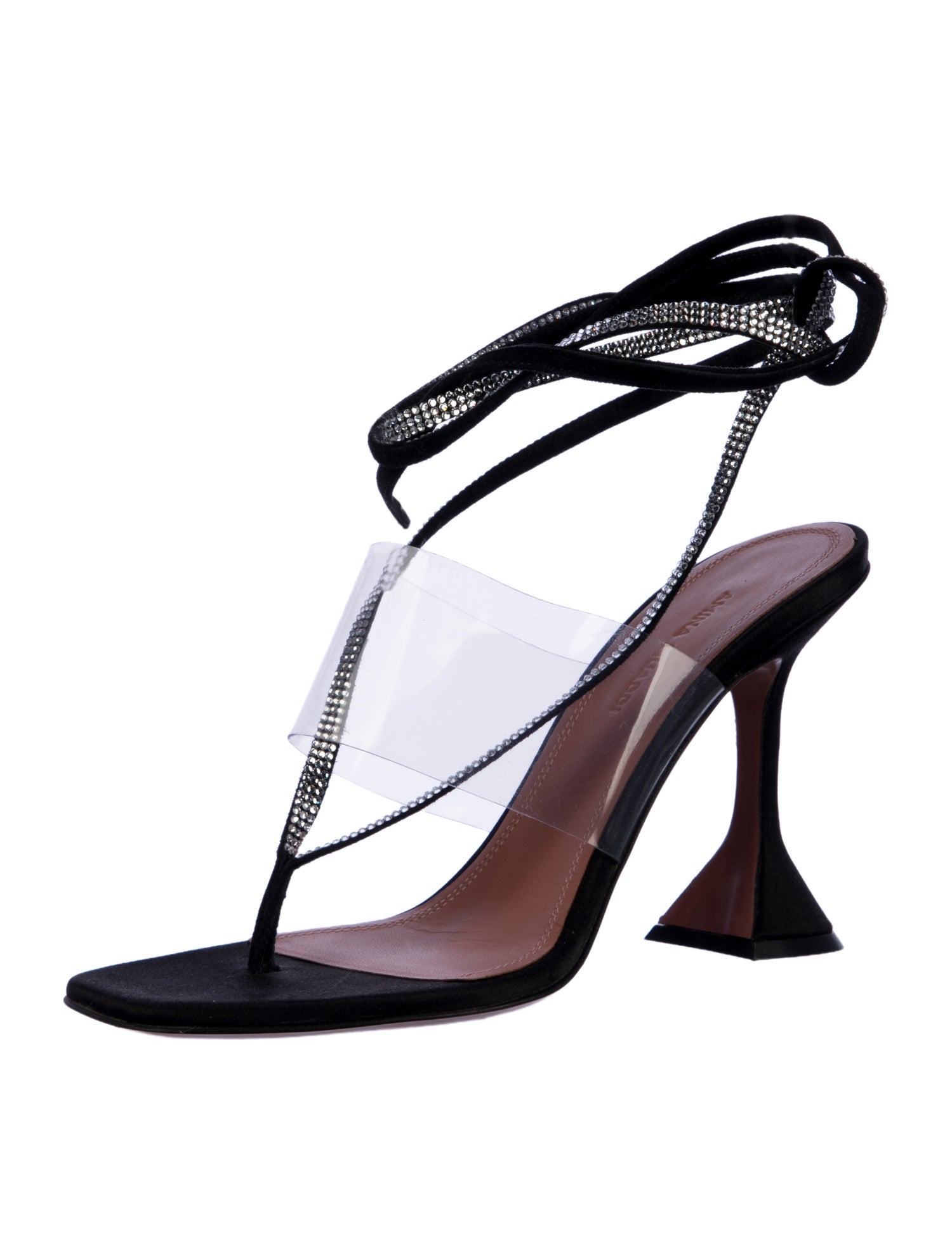 Amina Muaddi Zula Satin Sandals