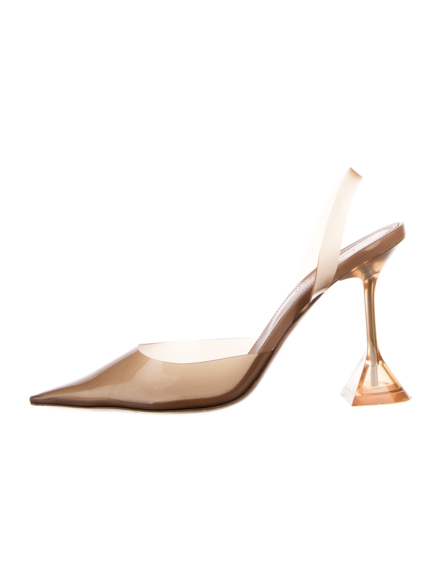 Amina Muaddi PVC Bow Accents Slingback Pumps