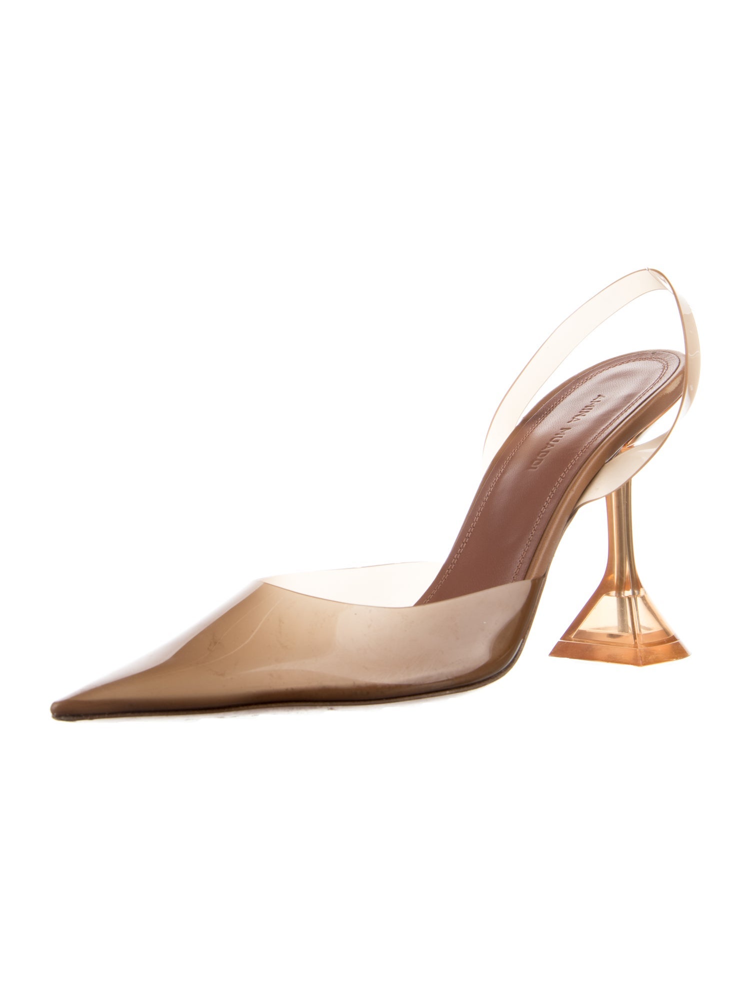 Amina Muaddi PVC Bow Accents Slingback Pumps