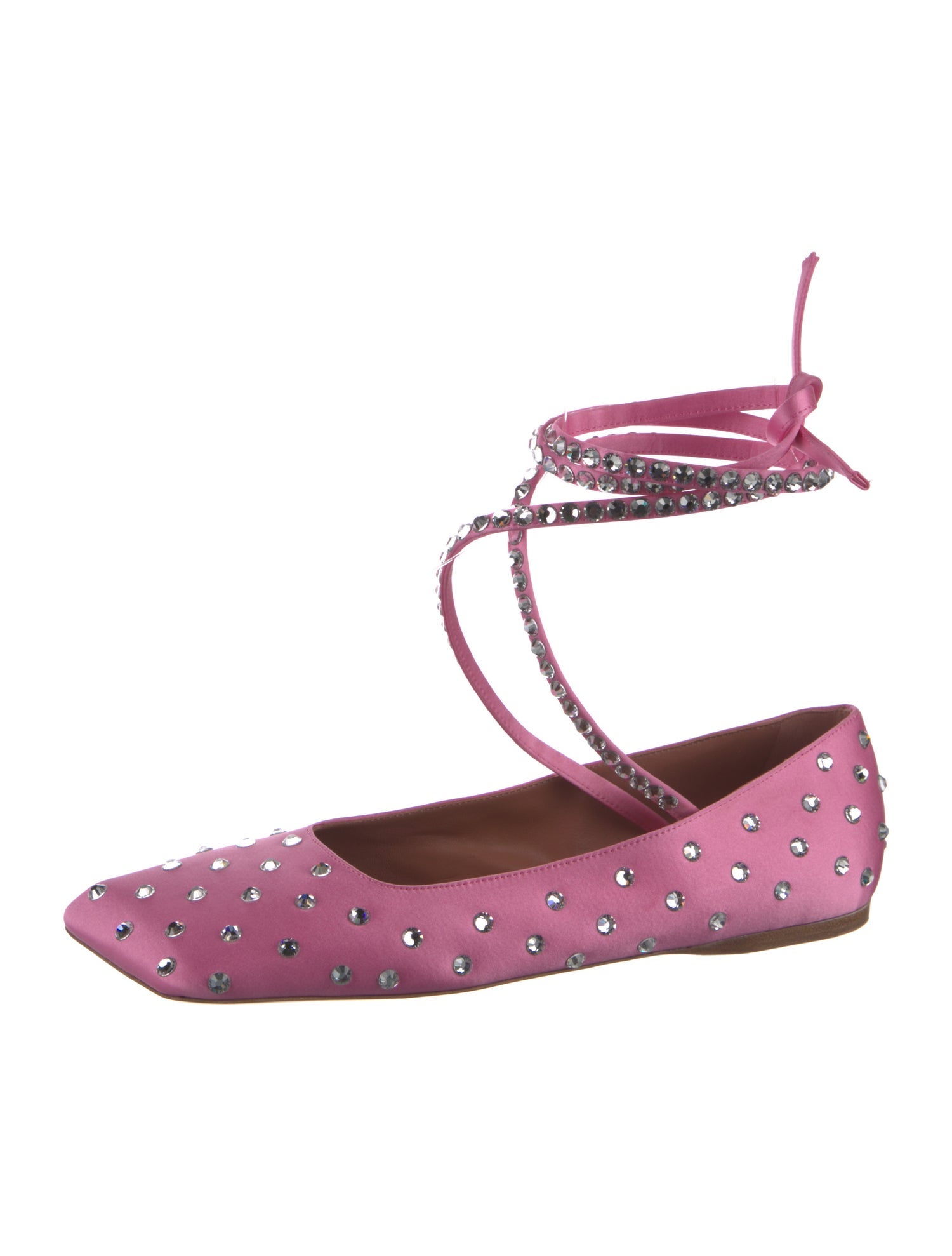 Amina Muaddi ANE Satin Flats
