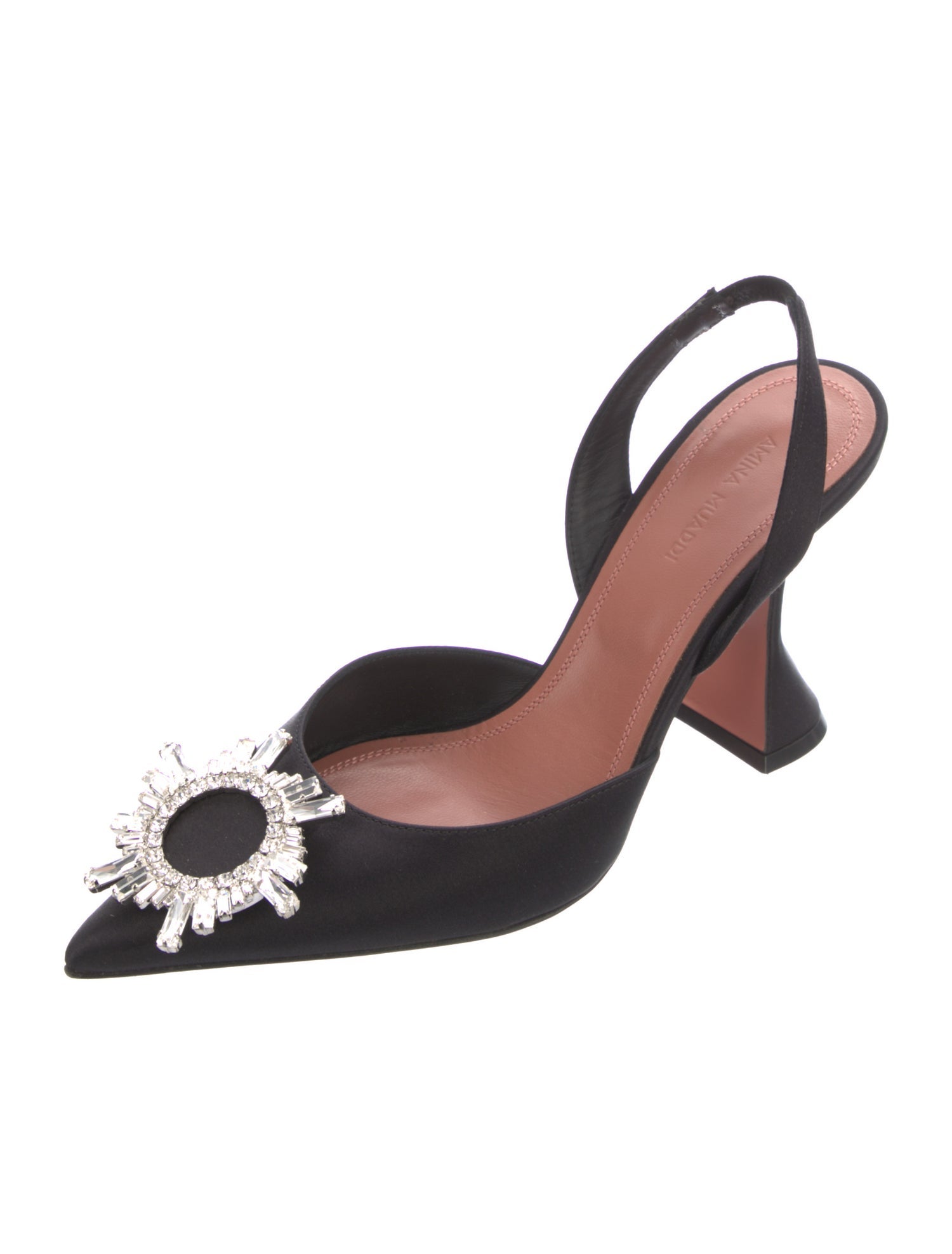 Amina Muaddi Begum Satin Slingback Pumps