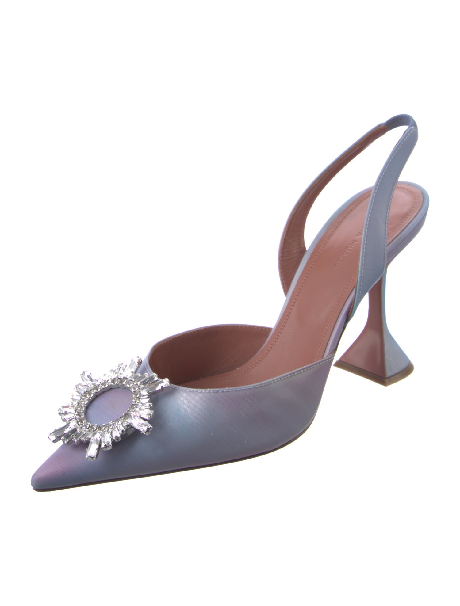 Amina Muaddi Begum Leather Slingback Pumps