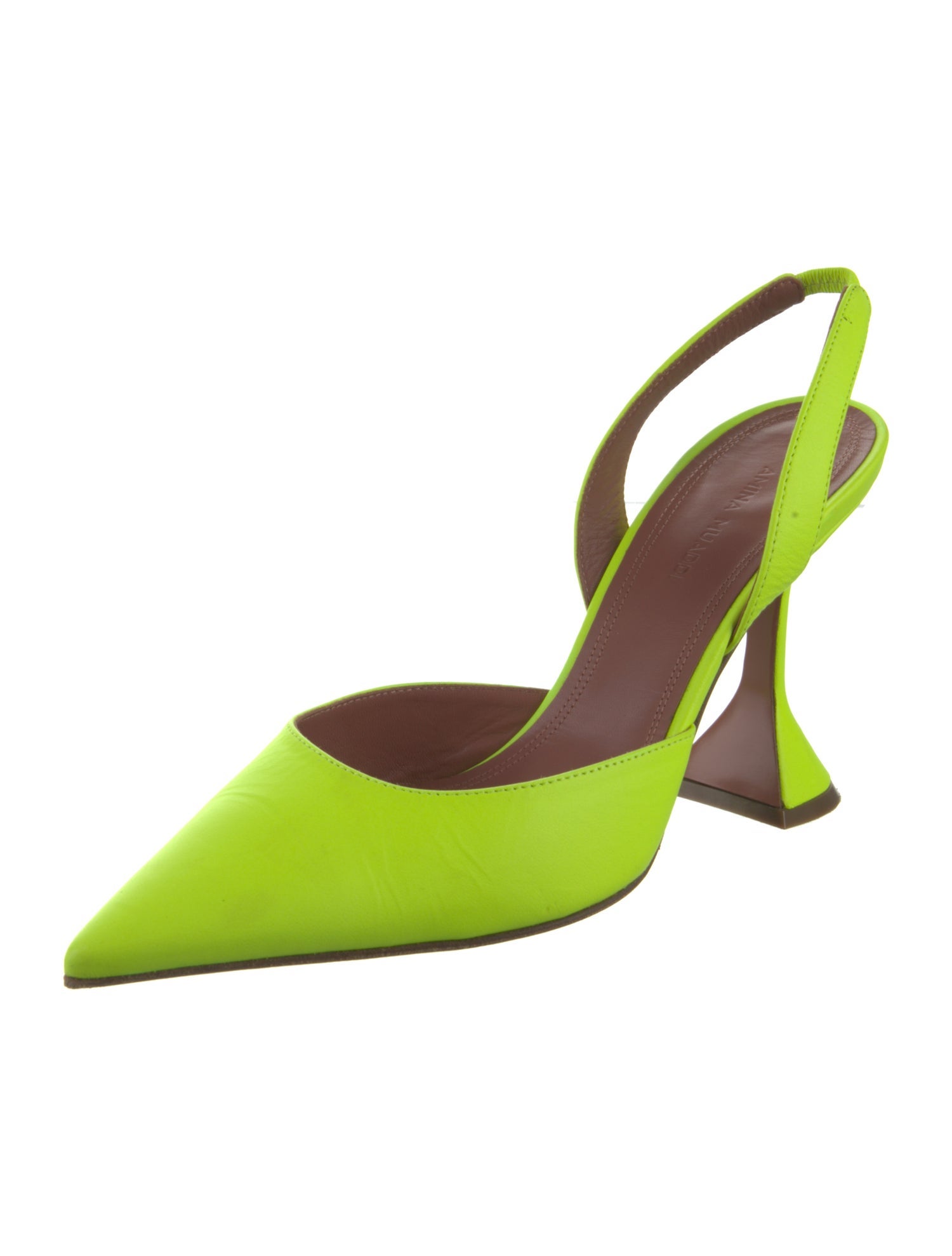 Amina Muaddi Leather Slingback Pumps