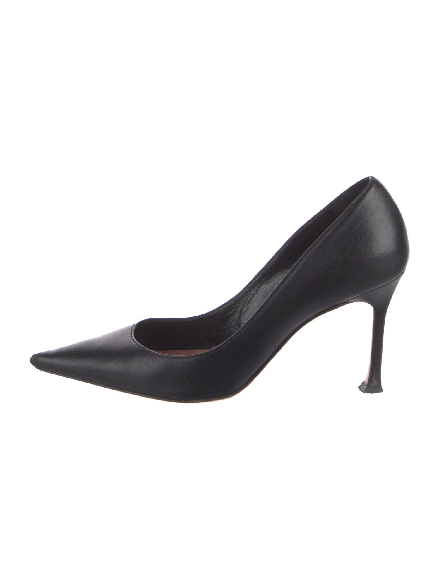 Amina Muaddi Barbara Point-Toe Pumps Leather Pumps