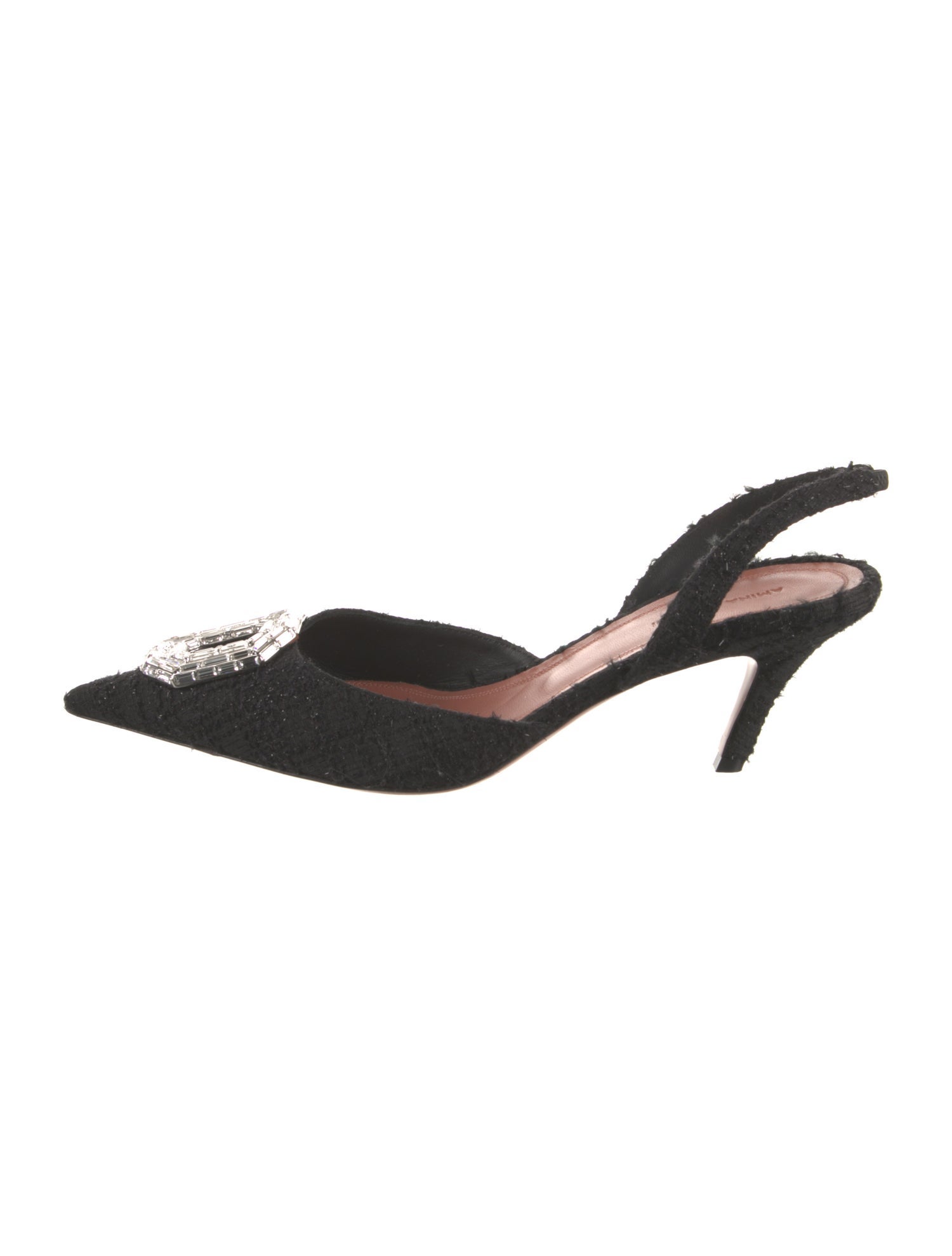 Amina Muaddi Camelia 60 Tweed Slingback Sandals