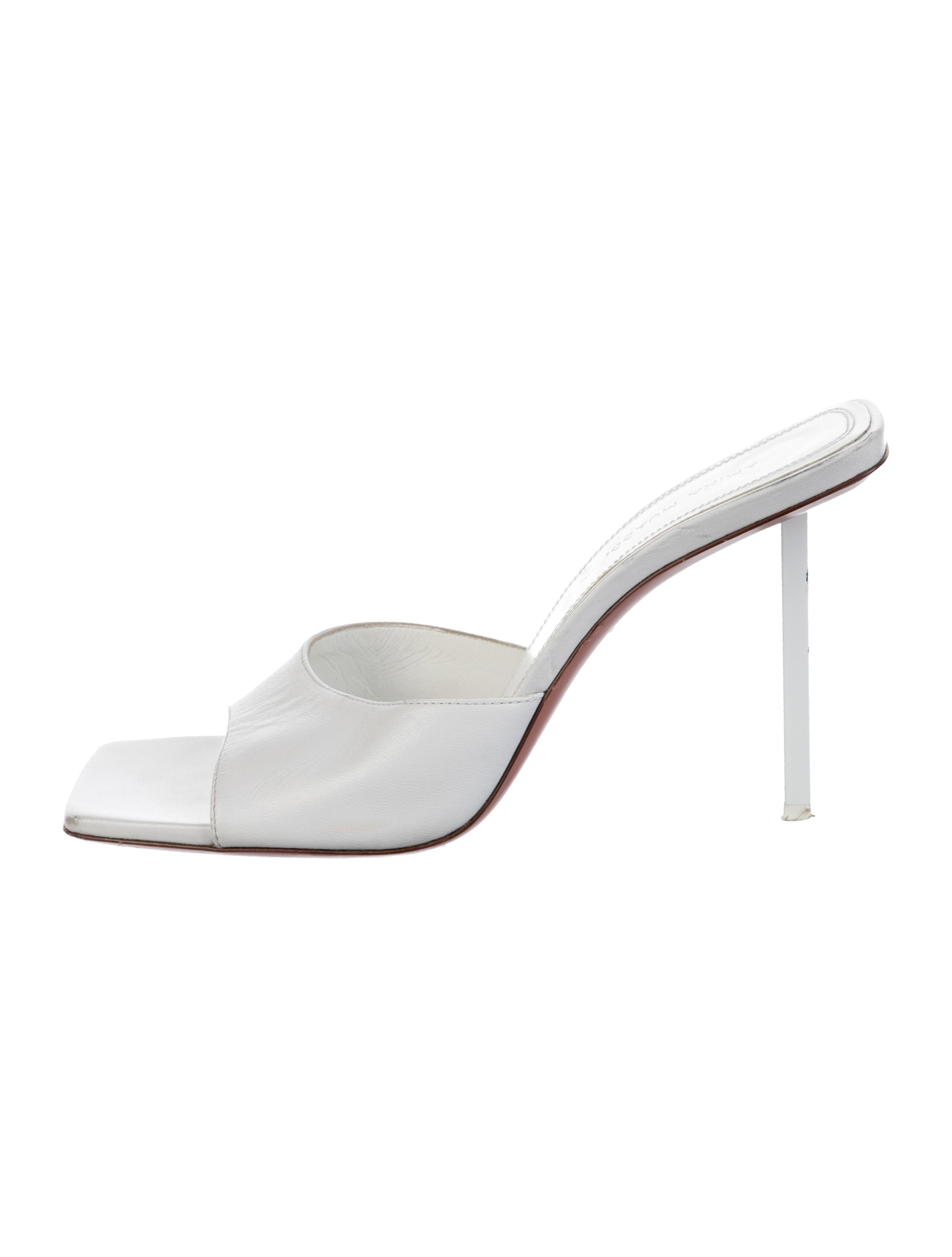 Amina Muaddi Laura 95 Leather Slides