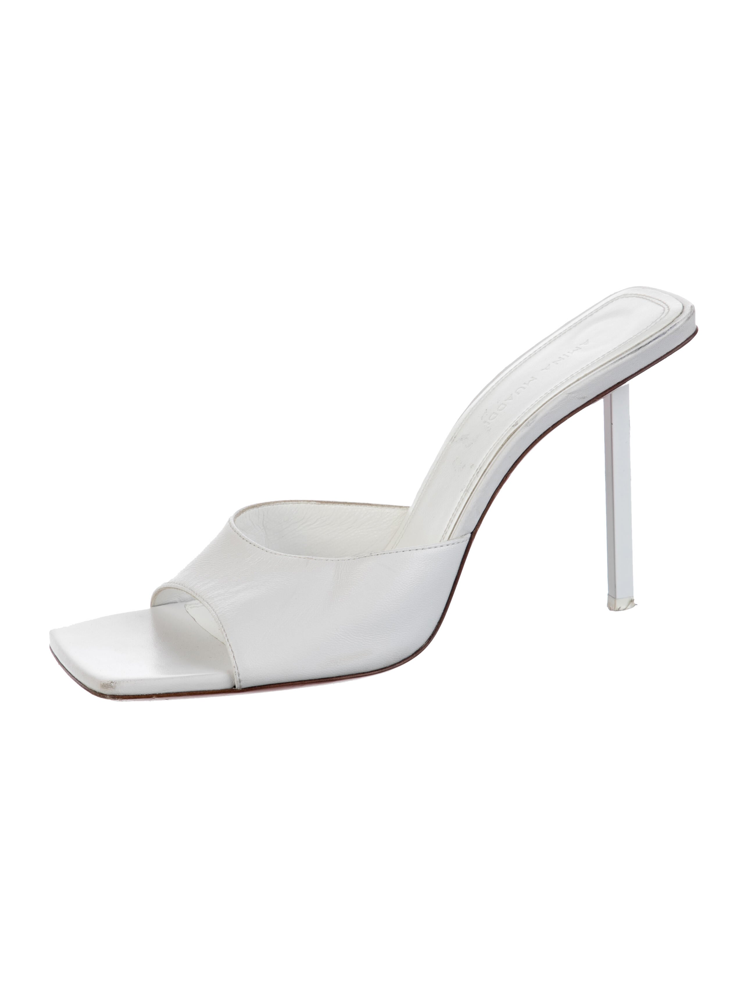 Amina Muaddi Laura 95 Leather Slides