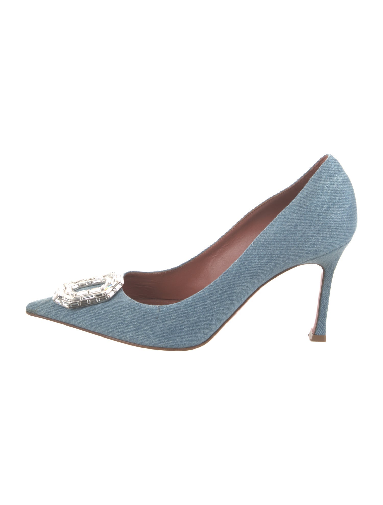 Amina Muaddi Camelia Denim Pumps