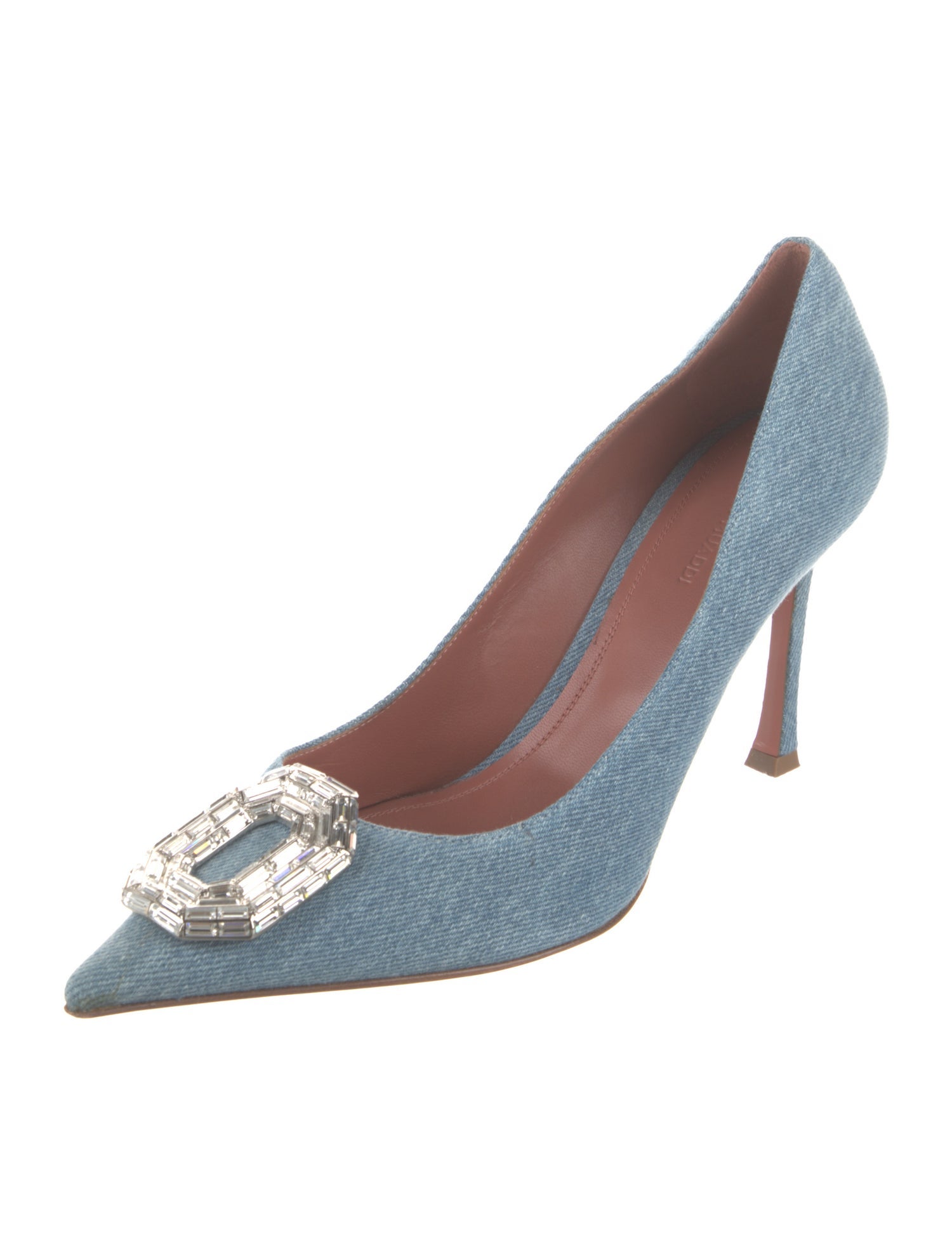 Amina Muaddi Camelia Denim Pumps