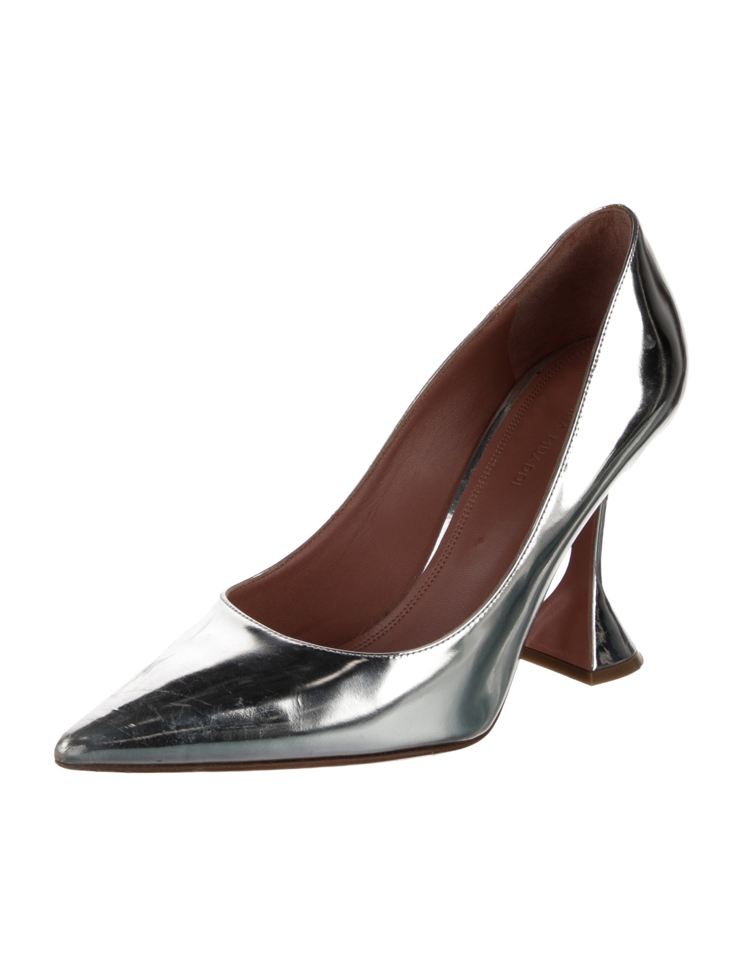 Amina Muaddi Ami Patent Leather Mules