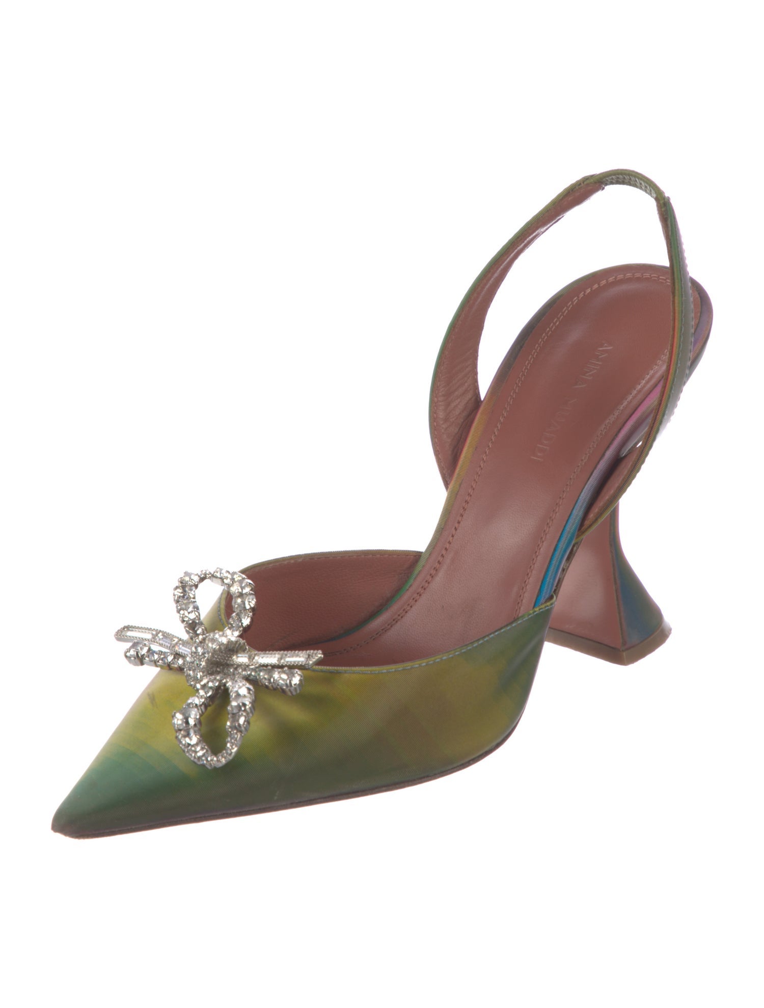 Amina Muaddi Rosie Slingback Vinyl Slingback Pumps
