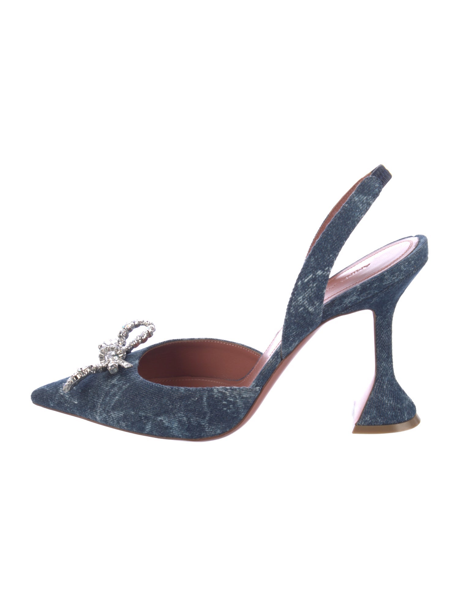 Amina Muaddi Rosie Denim Slingback Denim Slingback Pumps