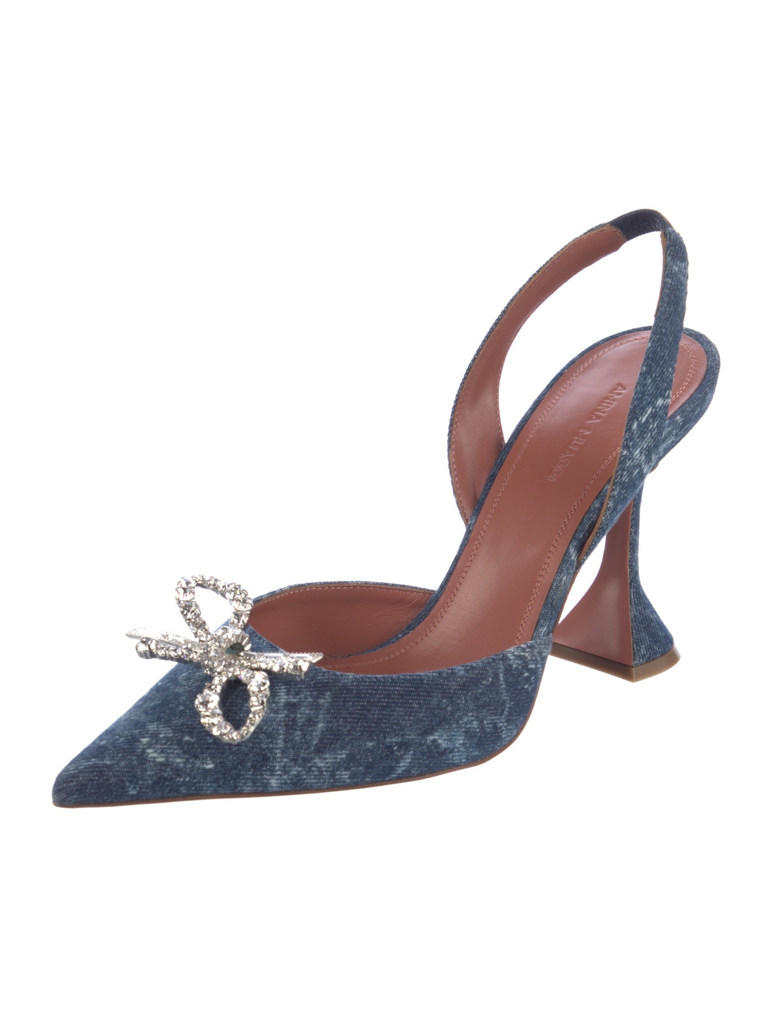 Amina Muaddi Rosie Denim Slingback Denim Slingback Pumps