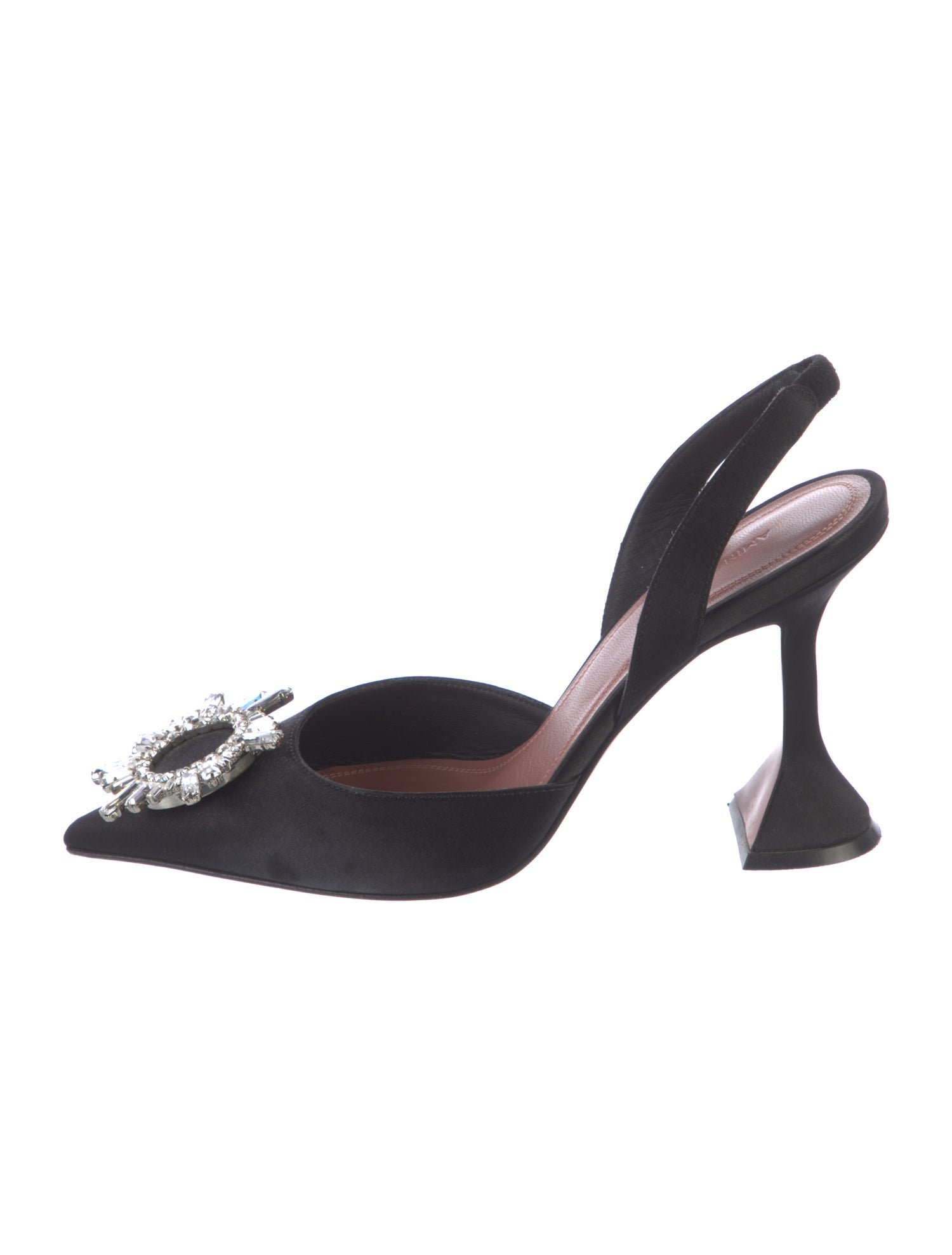 Amina Muaddi Satin Begum Slingback Satin Slingback Pumps