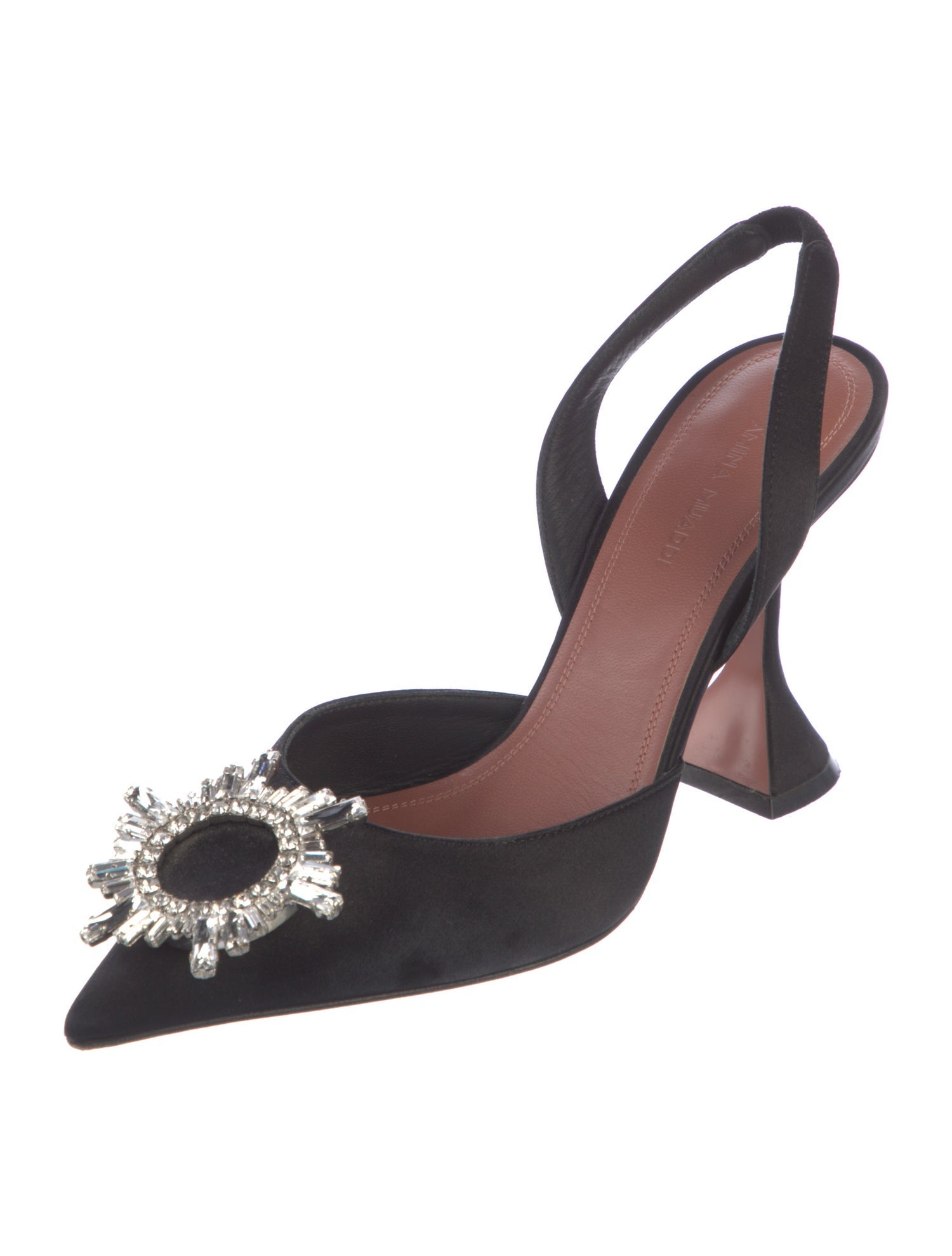Amina Muaddi Satin Begum Slingback Satin Slingback Pumps