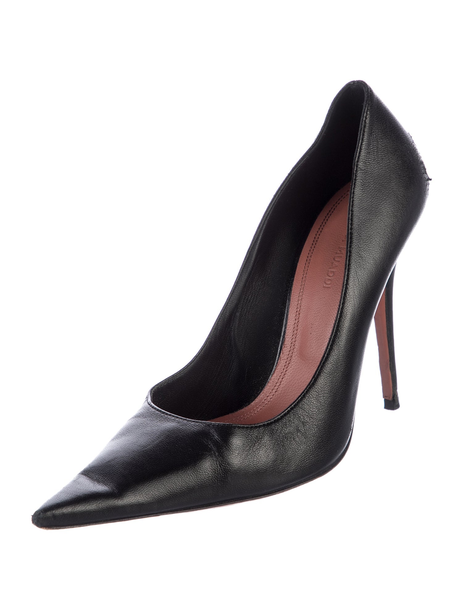 Amina Muaddi Barbara Pump Leather Pumps