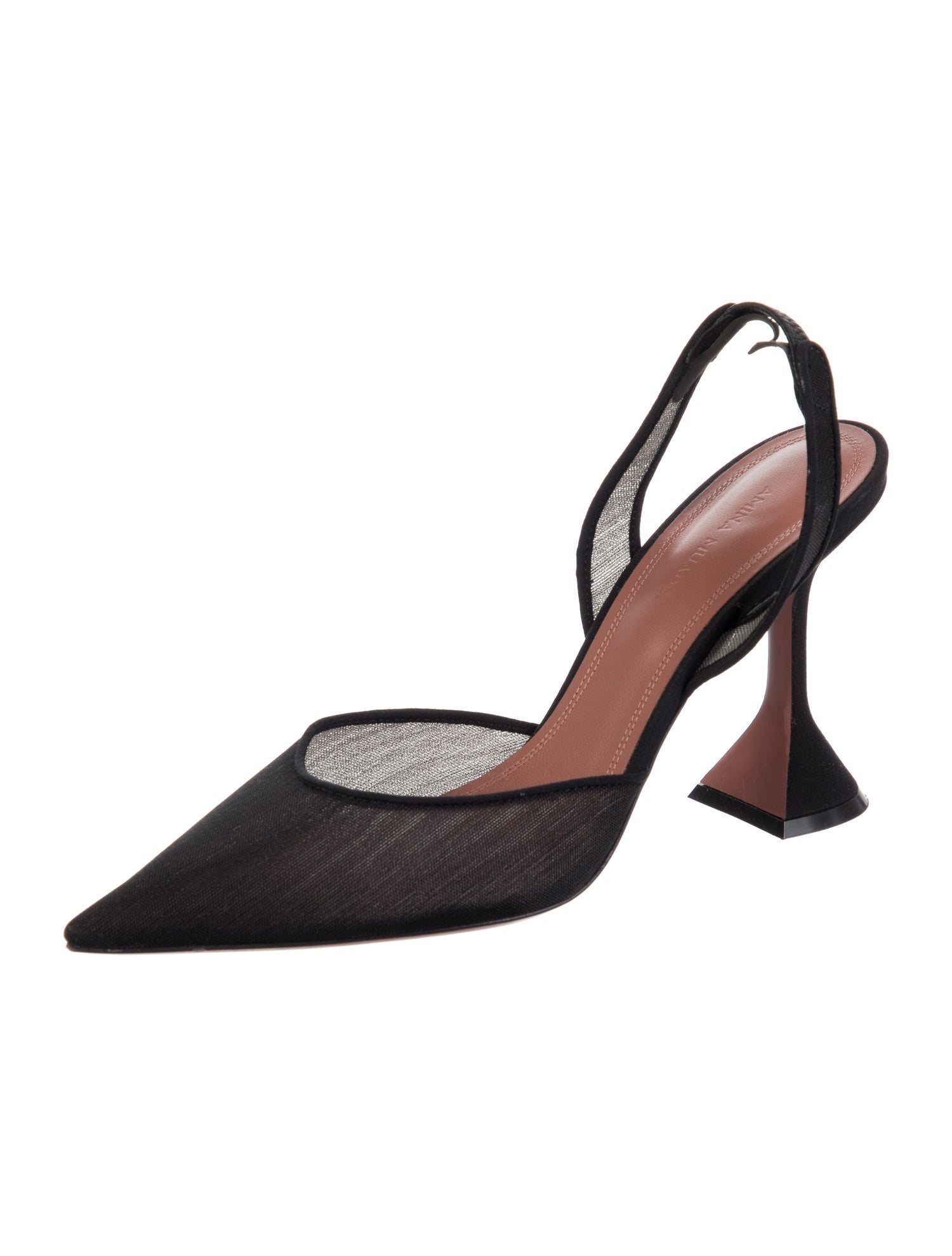 Amina Muaddi Holli Satin Slingback Pumps