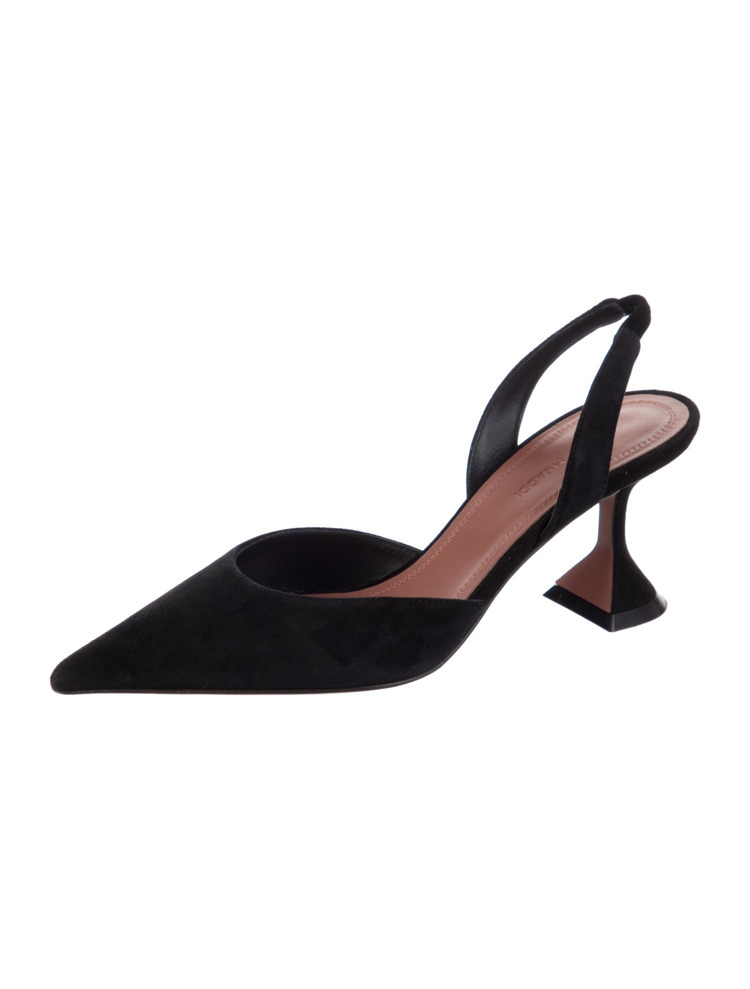 Amina Muaddi Holli Satin Slingback Pumps