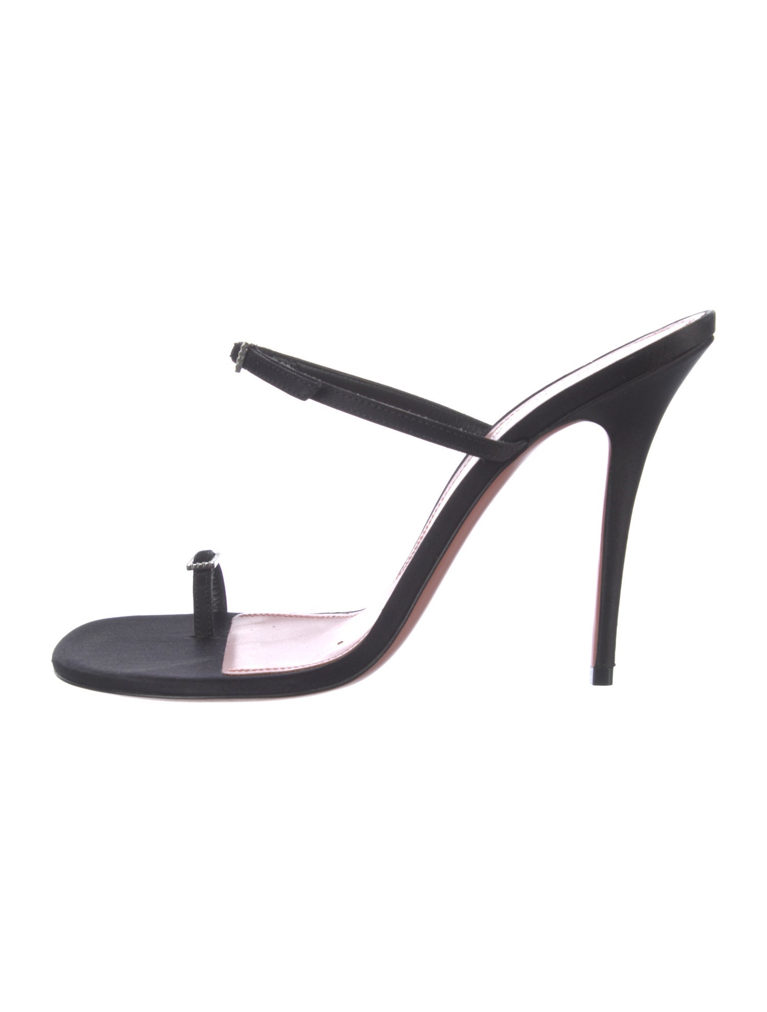 Amina Muaddi Leather Crystal Embellishments Slides